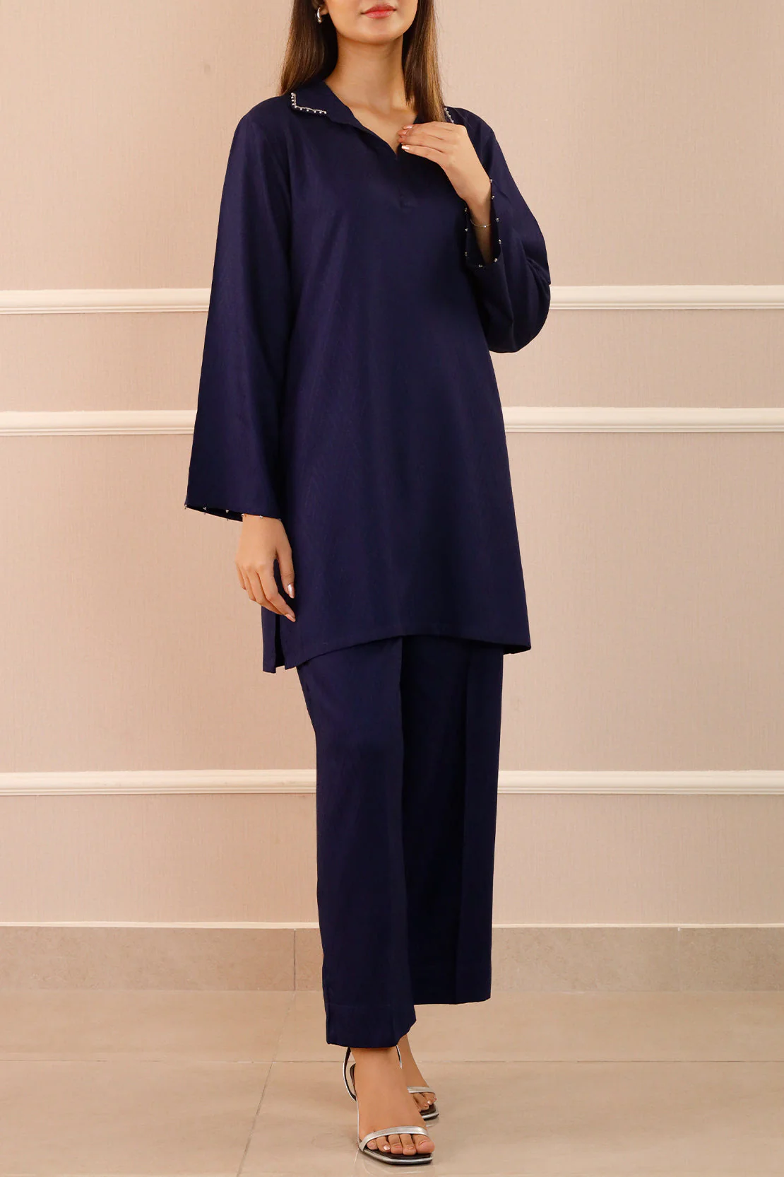 Cotton Jacquard Stitched 2 Piece (Shirt/Trouser) - Image 3