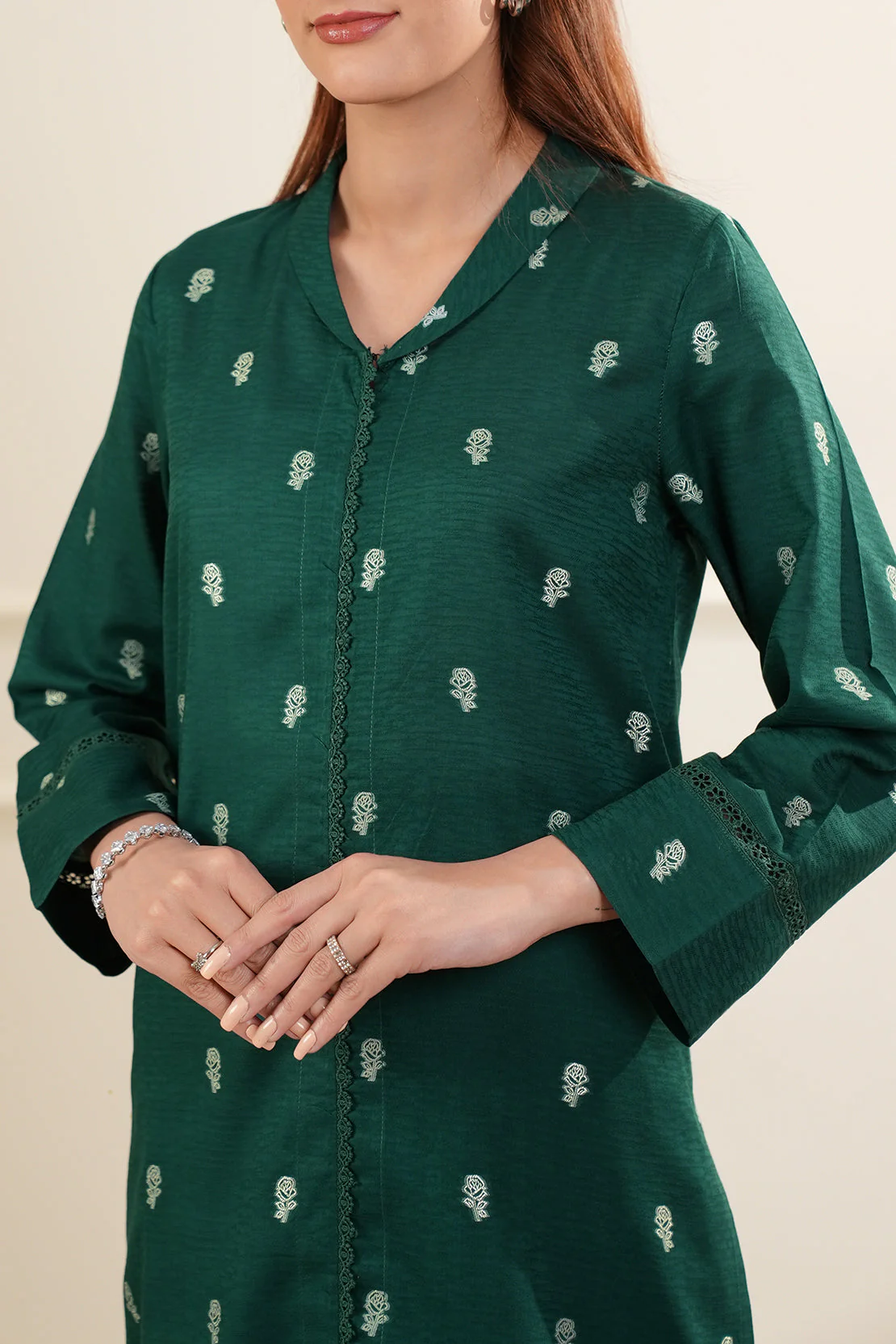 Cotton Jacquard Stitched 2 Piece (Shirt/Trouser)