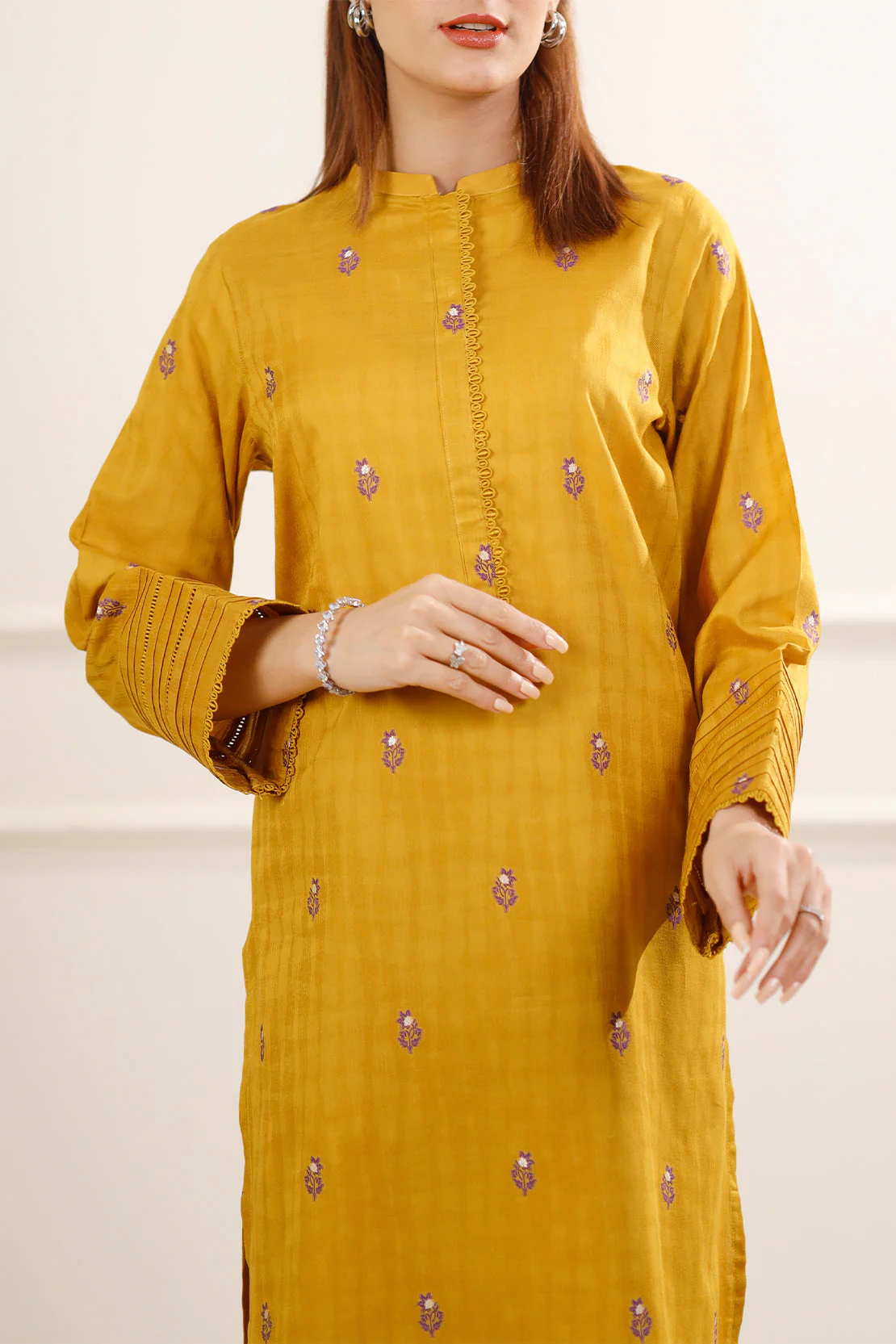 Cotton Jacquard Stitched 2 Piece (Shirt/Trouser)