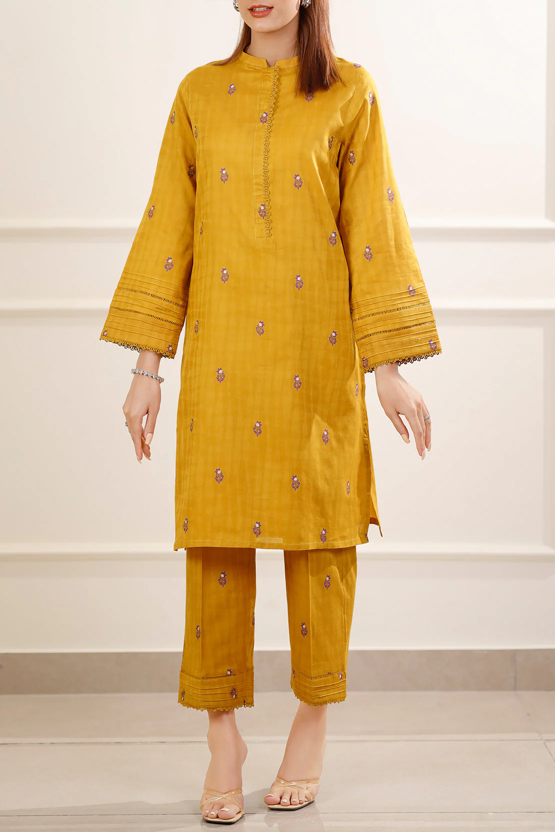 Cotton Jacquard Stitched 2 Piece (Shirt/Trouser) - Image 2
