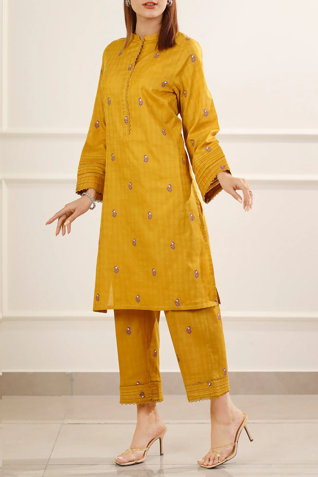 Cotton Jacquard Stitched 2 Piece (Shirt/Trouser) - Image 3