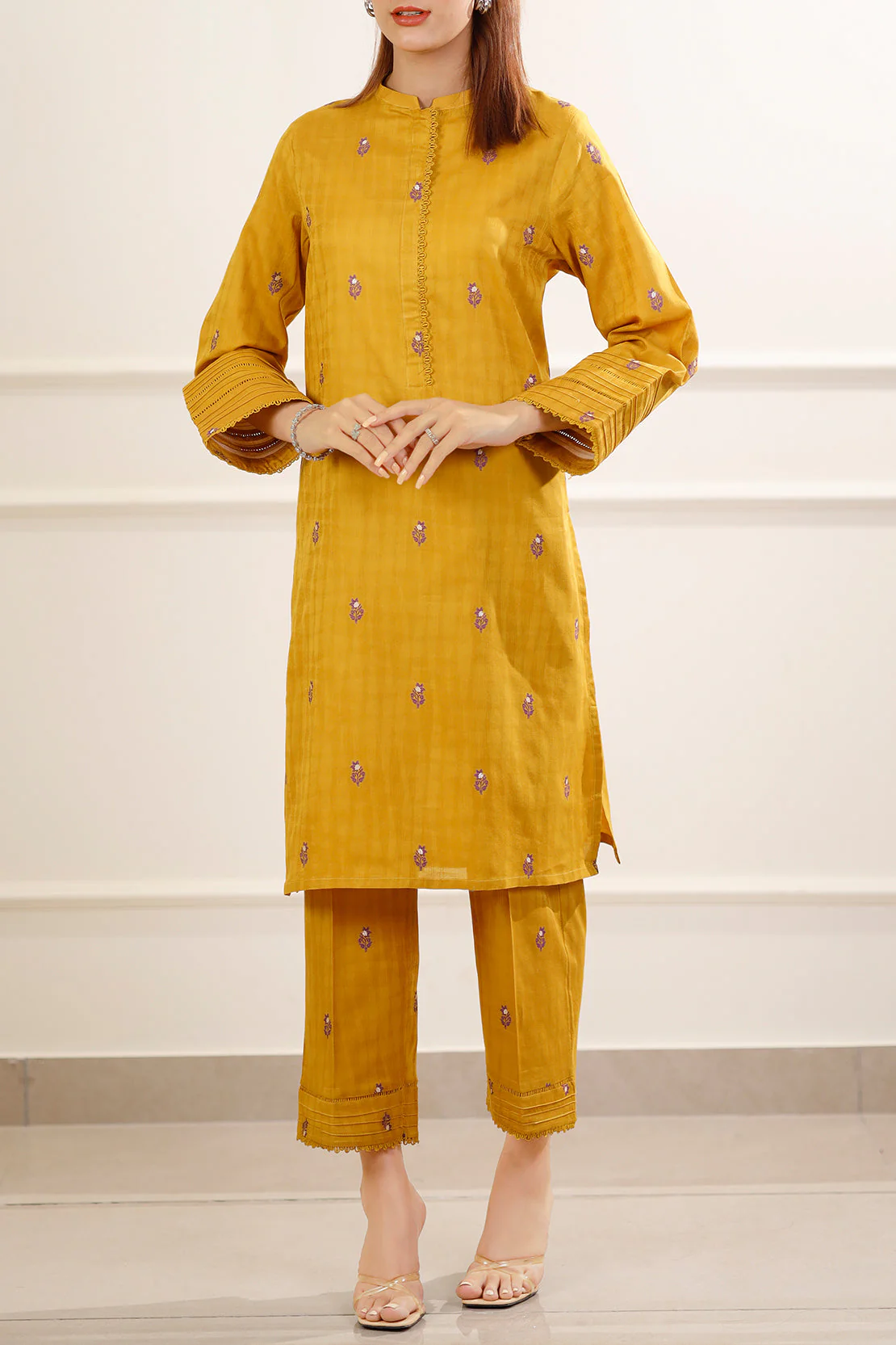 Cotton Jacquard Stitched 2 Piece (Shirt/Trouser) - Image 4