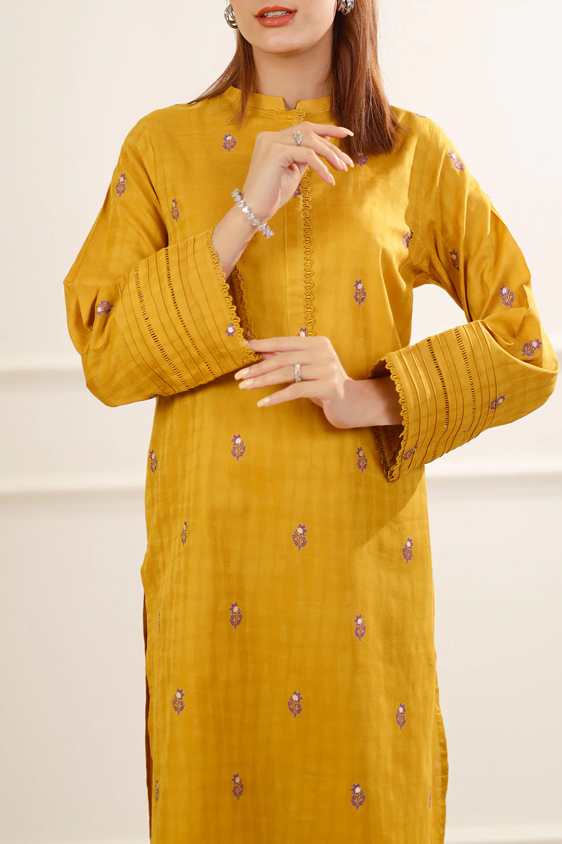 Cotton Jacquard Stitched 2 Piece (Shirt/Trouser) - Image 5