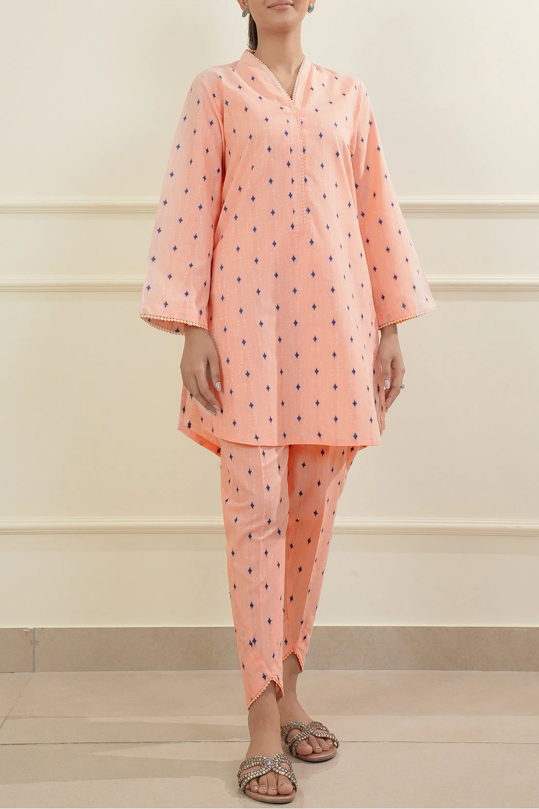 Cotton Jacquard Stitched 2 Piece (Shirt/Trouser) - Image 3