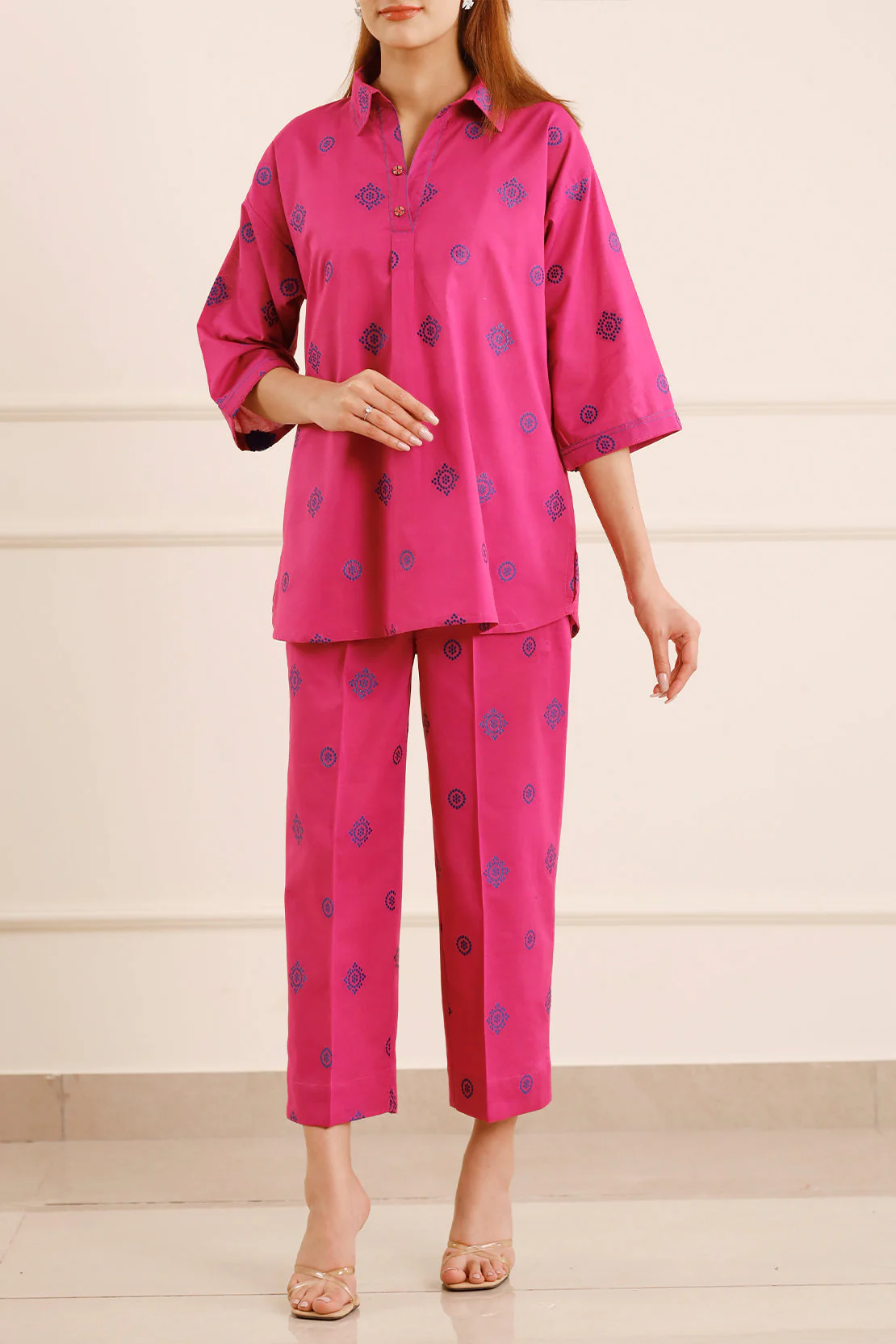 Cotton Jacquard Stitched 2 Piece (Shirt/Trouser) - Image 2