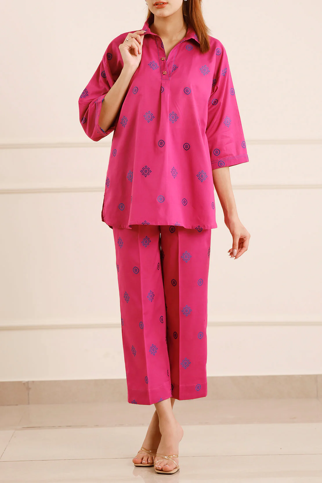 Cotton Jacquard Stitched 2 Piece (Shirt/Trouser) - Image 3