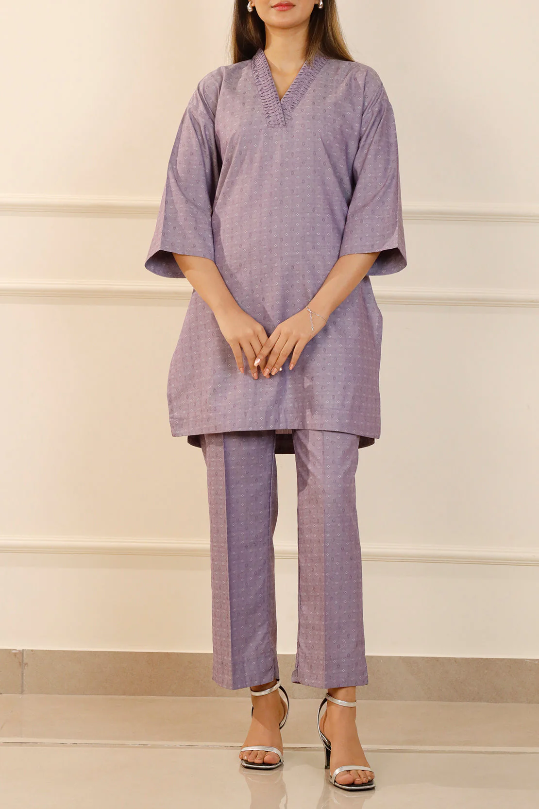Cotton Jacquard Stitched 2 Piece (Shirt/Trouser) - Image 3