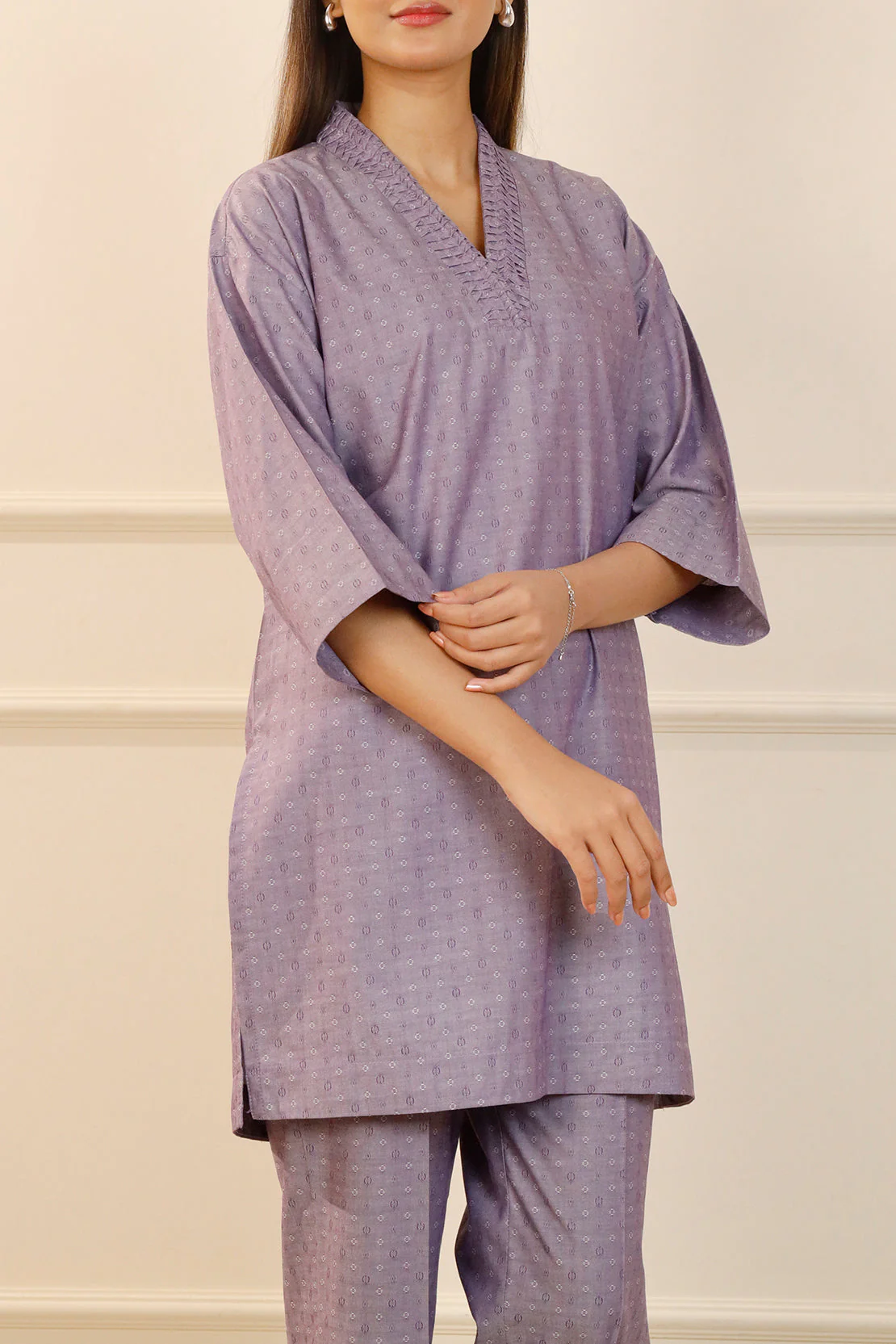 Cotton Jacquard Stitched 2 Piece (Shirt/Trouser) - Image 4