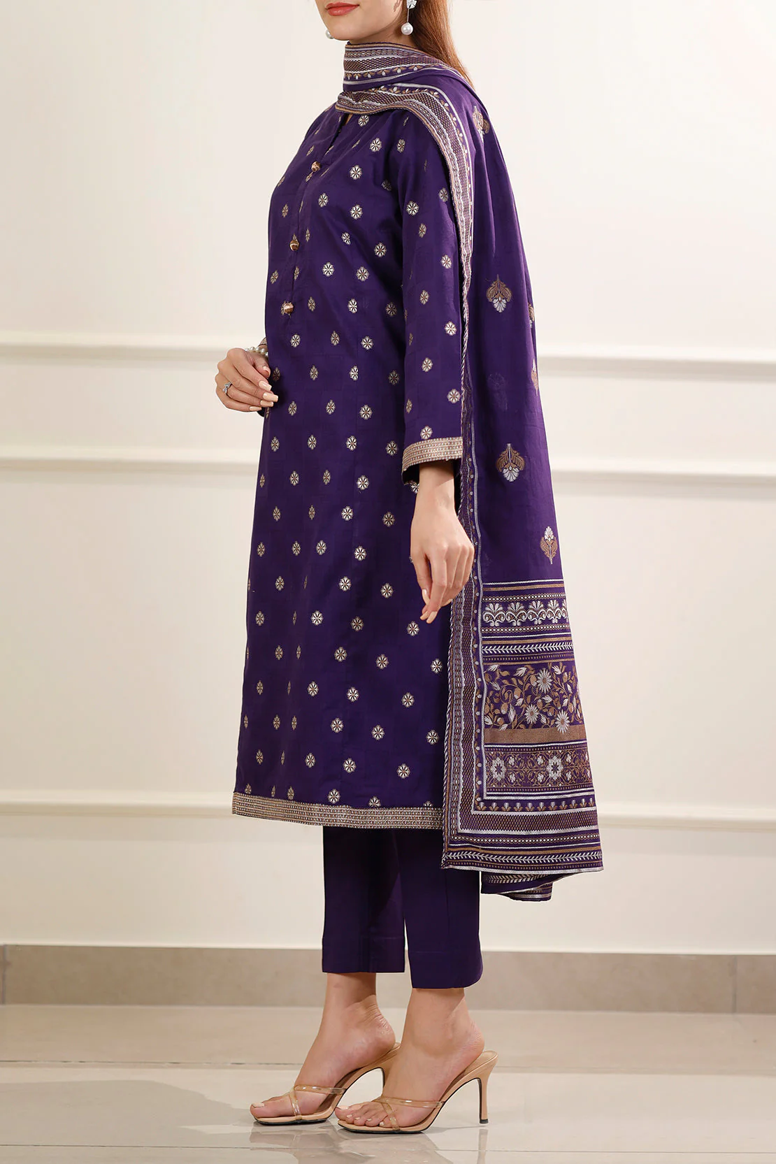 Cotton Jacquard Stitched 2 Piece (Shirt/Trouser) - Image 4