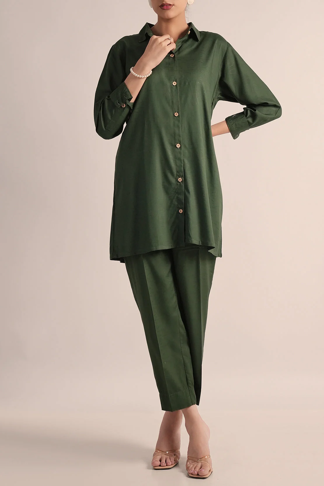 Cotton Jacquard Stitched 2 Piece (Shirt/Trouser) - Image 3