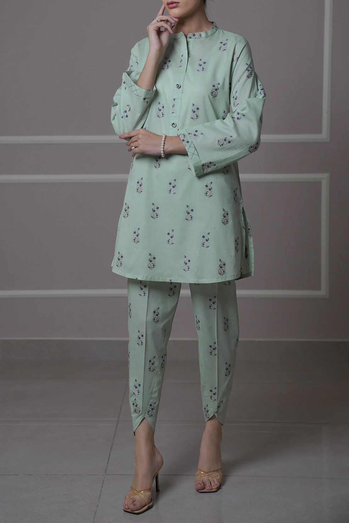Cotton Jacquard Stitched 2 Piece (Shirt/Trouser) - Image 3