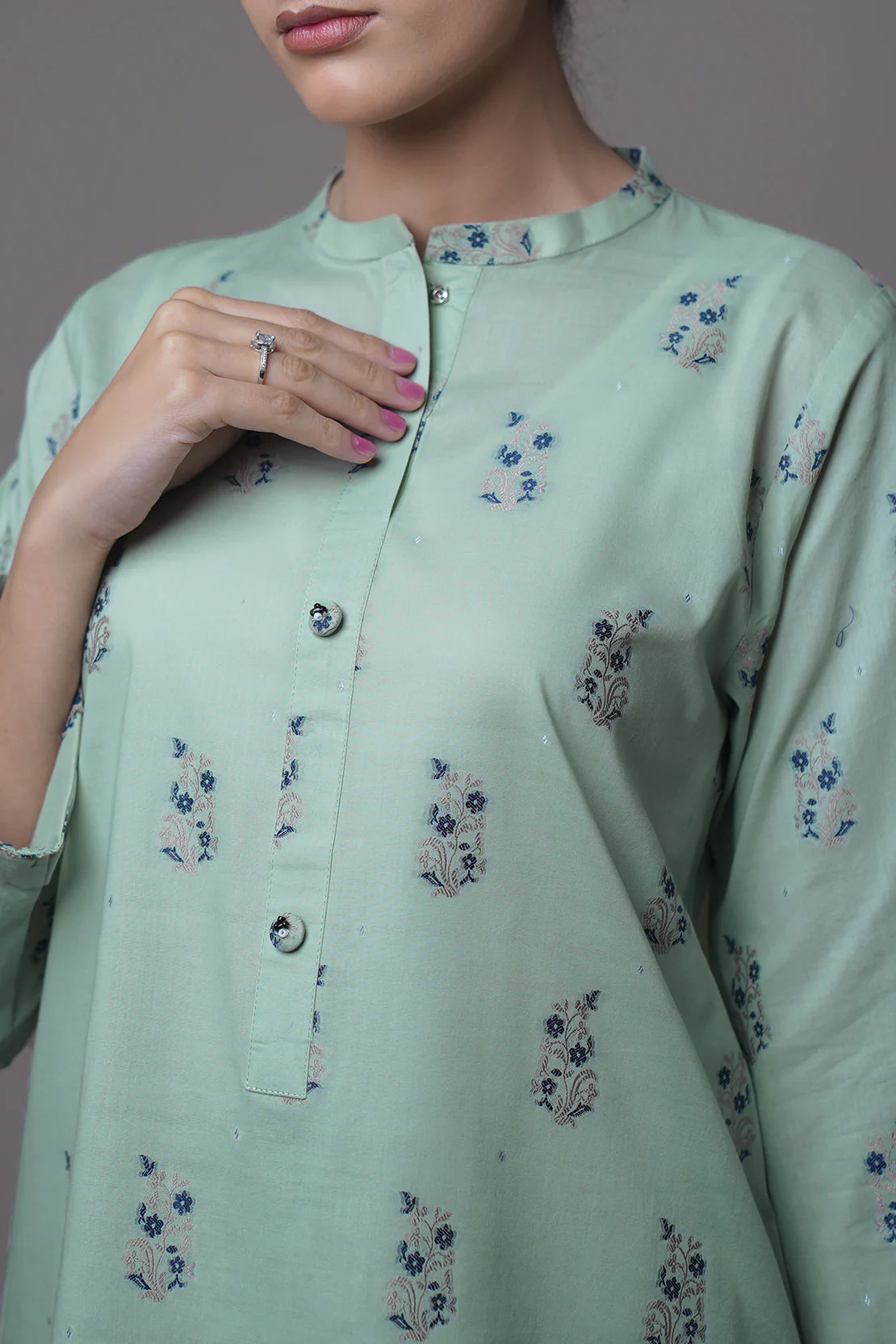 Cotton Jacquard Stitched 2 Piece (Shirt/Trouser) - Image 5