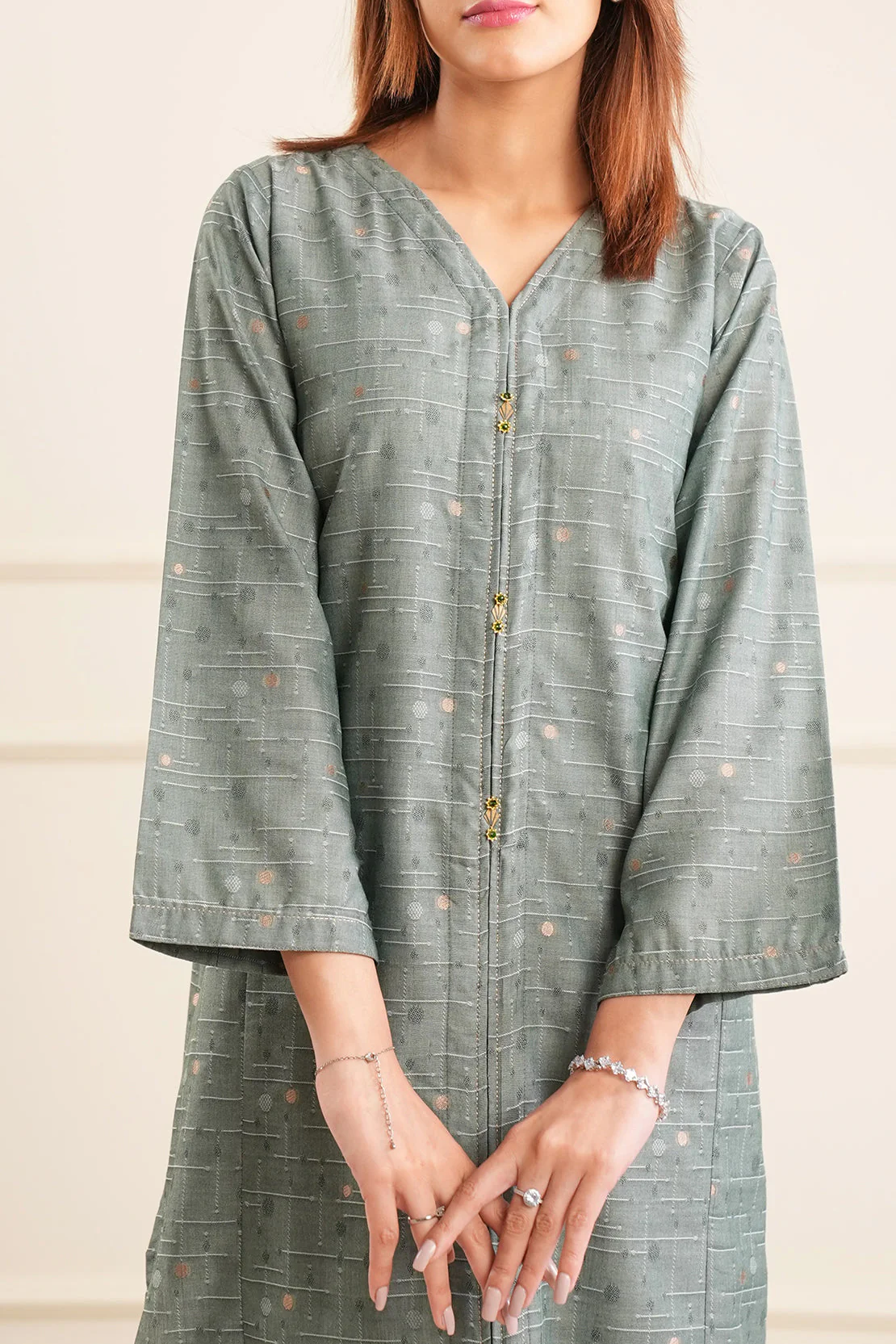 Cotton Jacquard Stitched 2 Piece (Shirt/Trouser)