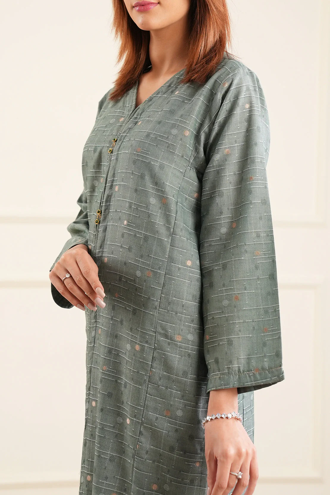 Cotton Jacquard Stitched 2 Piece (Shirt/Trouser) - Image 5