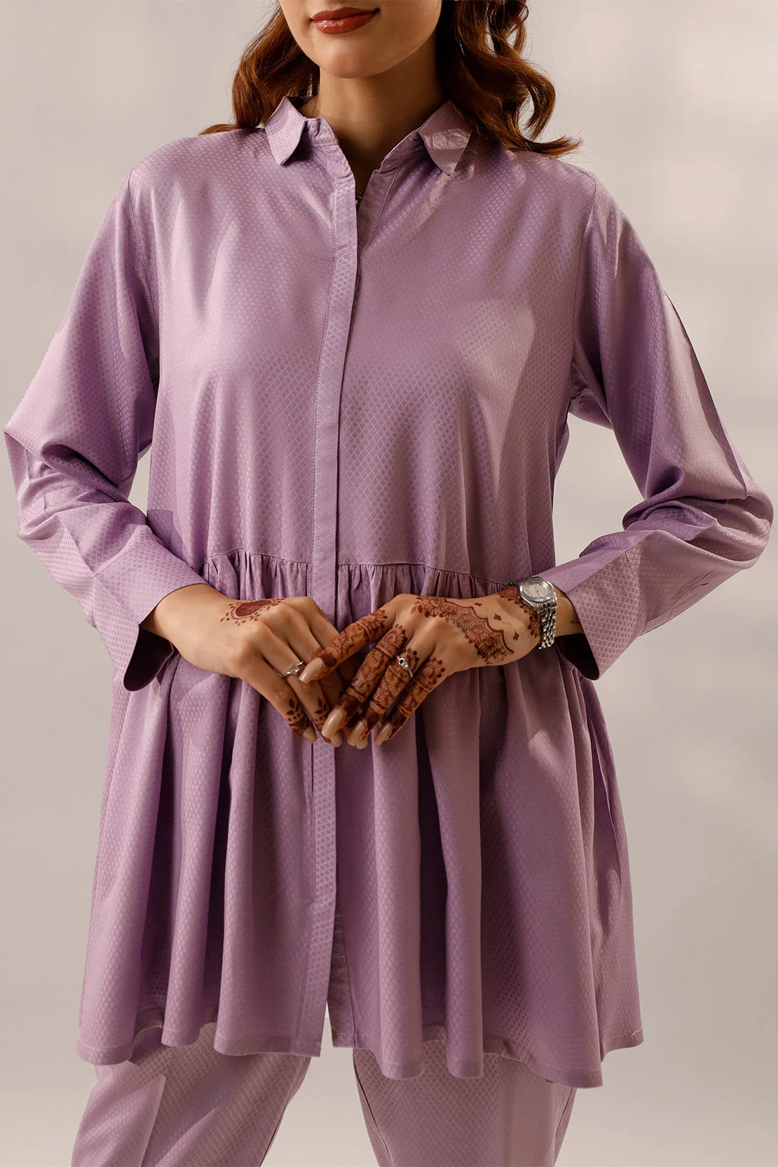 Cotton Jacquard Stitched 2 Piece (Shirt/Trouser) - Image 2