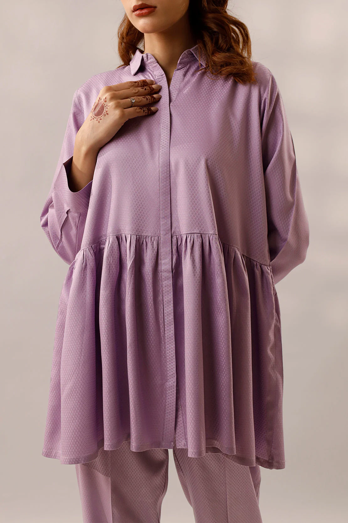 Cotton Jacquard Stitched 2 Piece (Shirt/Trouser) - Image 3