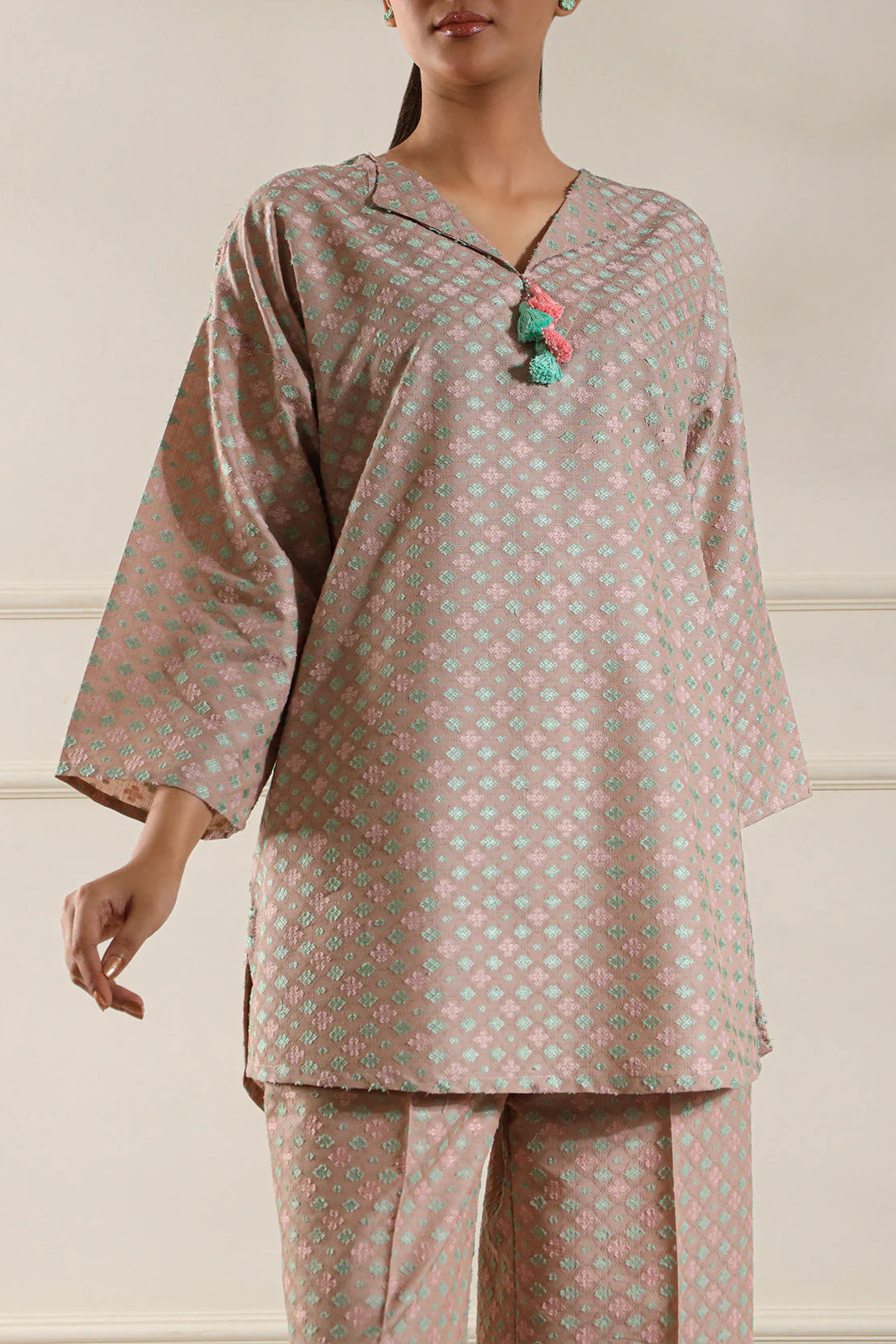 Cotton Jacquard Stitched 2 Piece (Shirt/Trouser) - Image 5