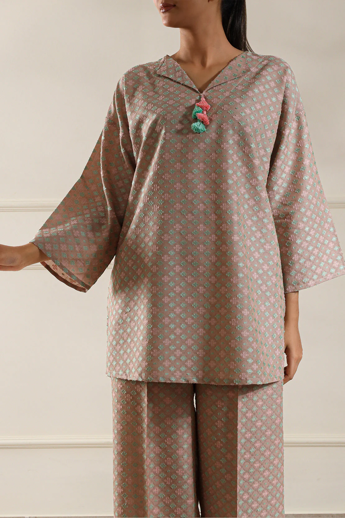 Cotton Jacquard Stitched 2 Piece (Shirt/Trouser) - Image 6