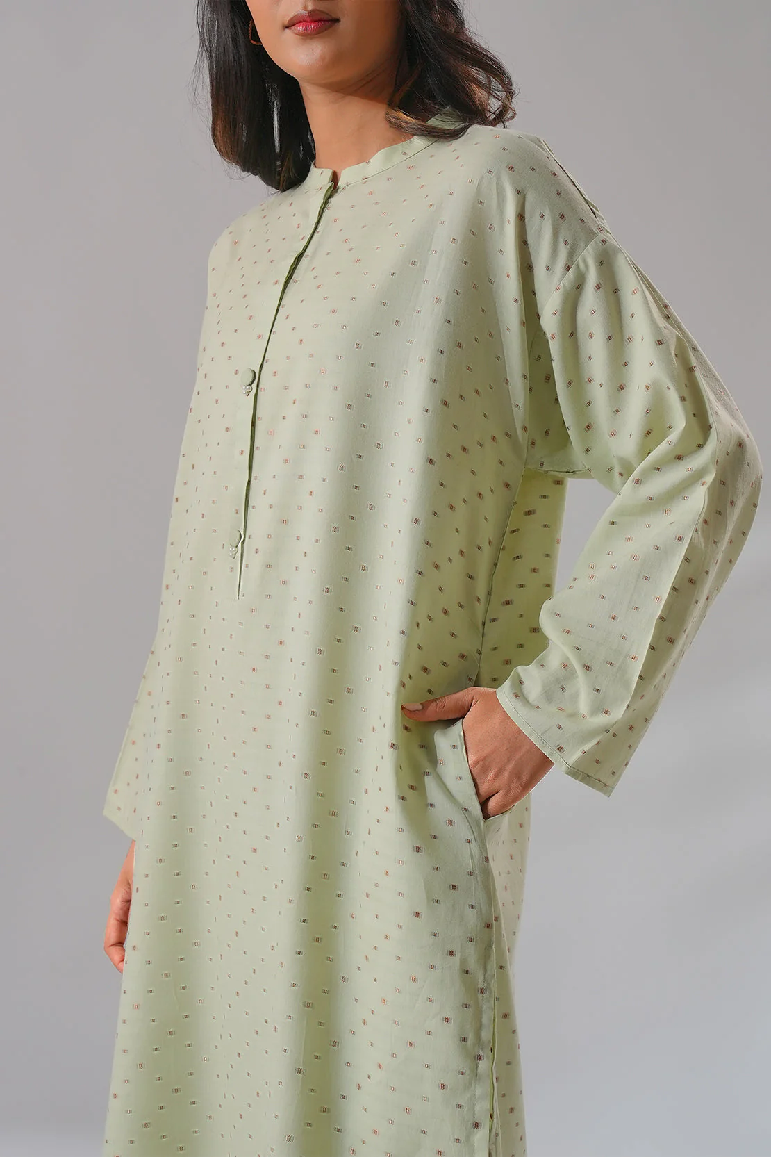 Cotton Jacquard Stitched 2 Piece (Shirt/Trouser)