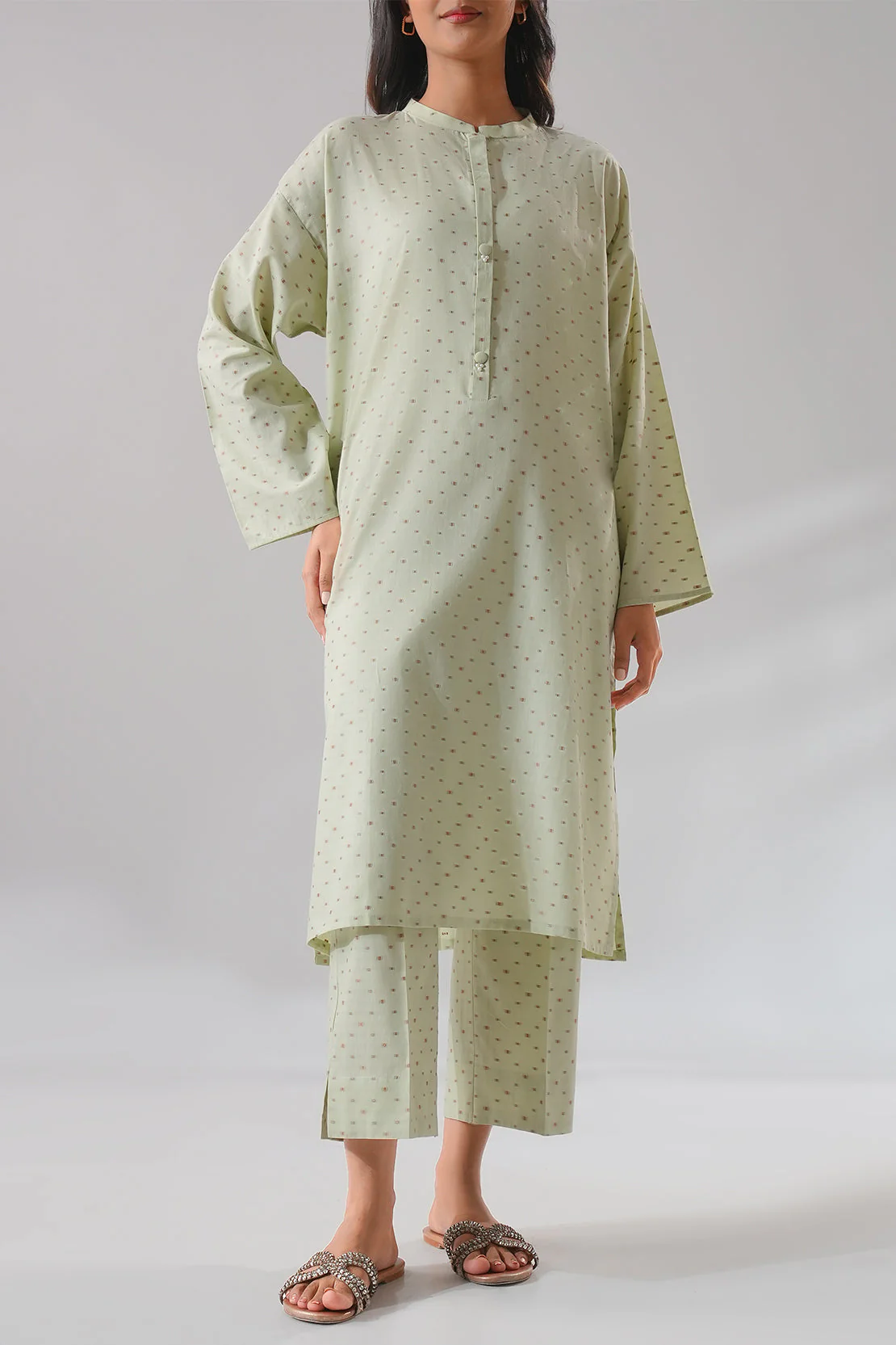 Cotton Jacquard Stitched 2 Piece (Shirt/Trouser) - Image 2