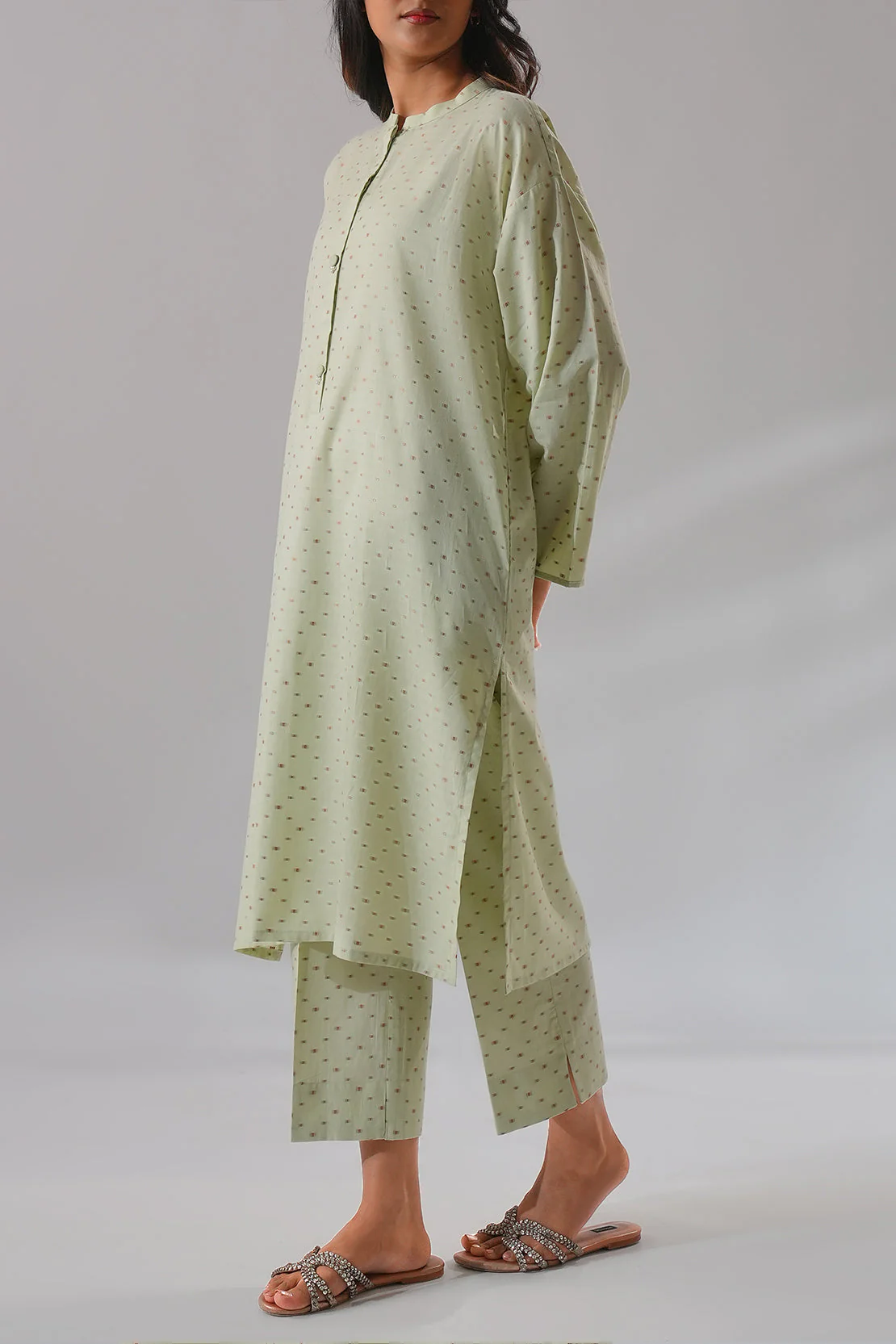 Cotton Jacquard Stitched 2 Piece (Shirt/Trouser) - Image 3