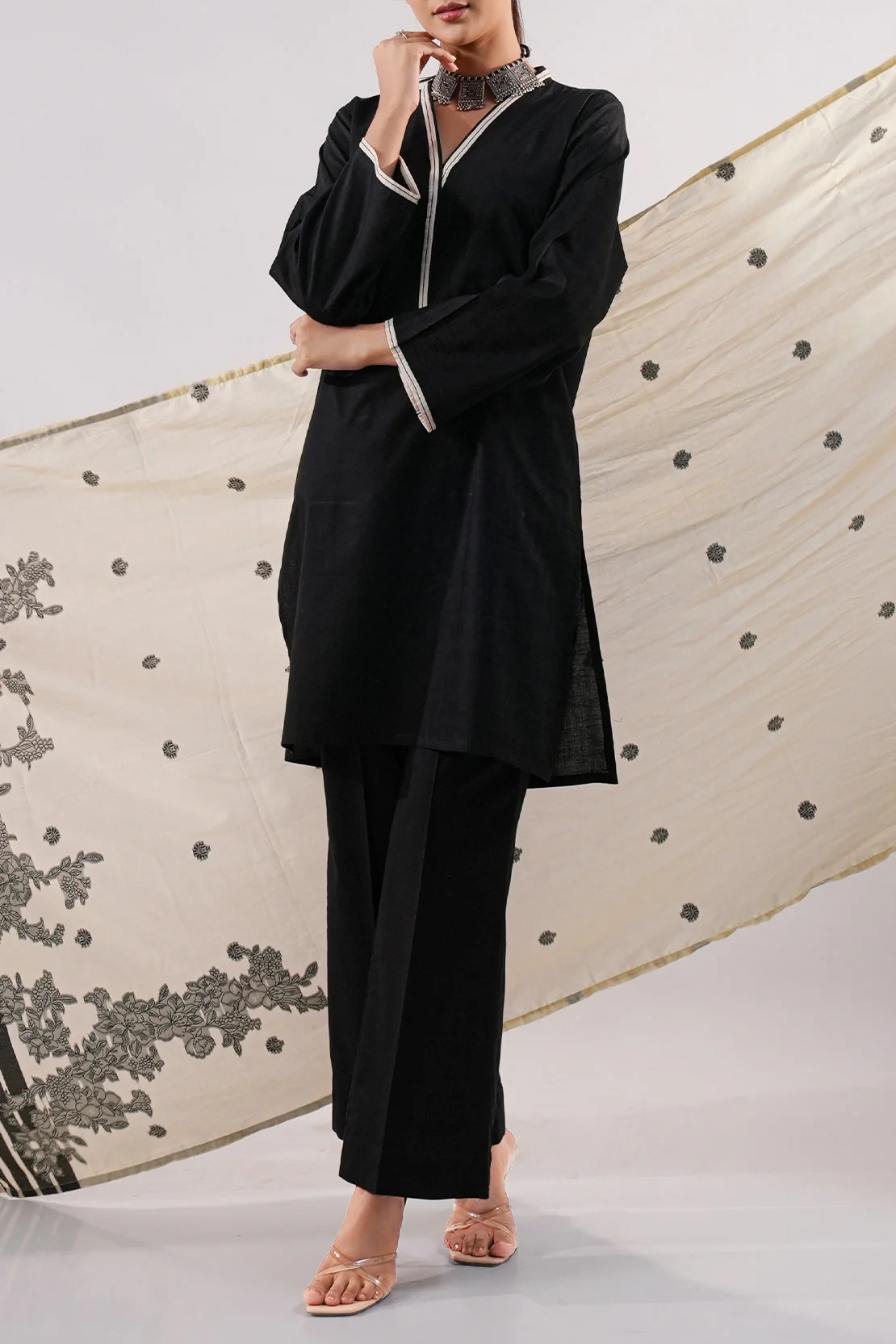 Cotton Jacquard Stitched 2 Piece (Shirt/Trouser) - Image 6
