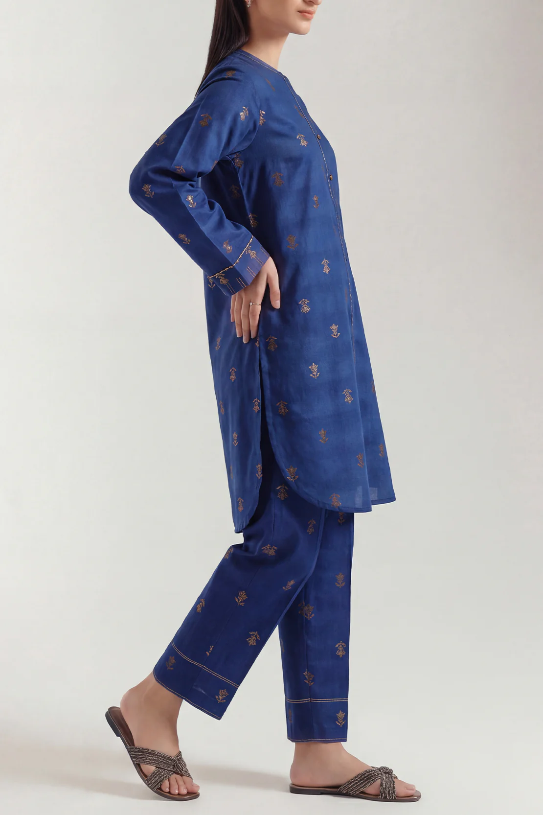 Cotton Jacquard Stitched 2 Piece (Shirt/Trouser) - Image 2