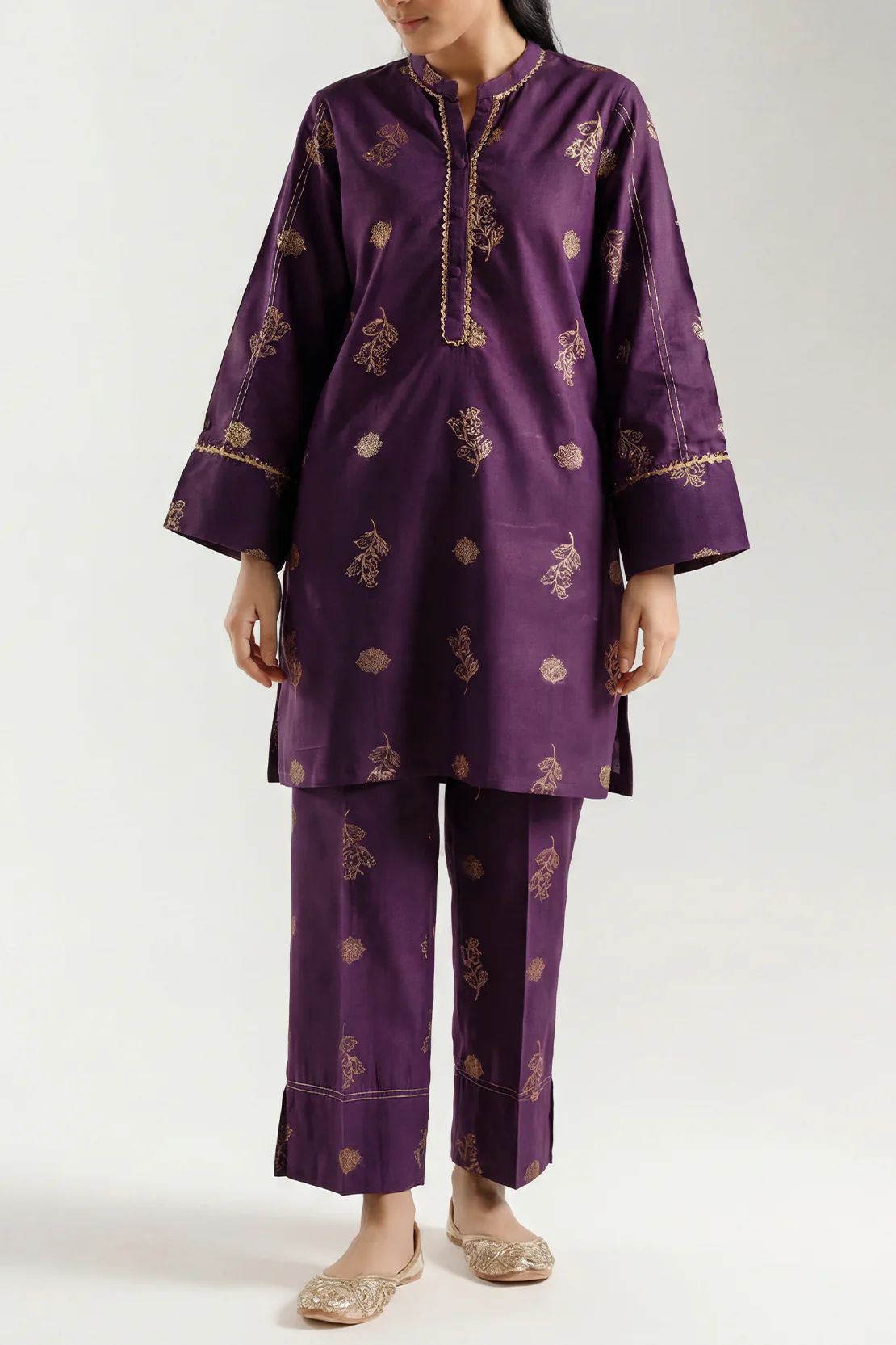 Cotton Jacquard Stitched 2 Piece (Shirt/Trouser) - Image 2