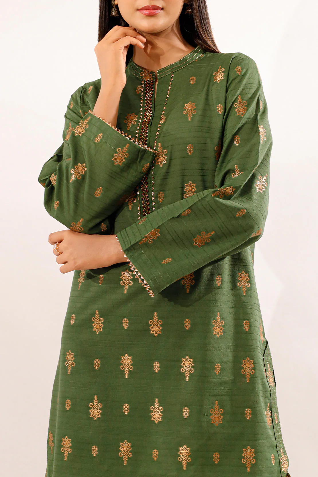 Cotton Jacquard Stitched 2 Piece (Shirt/Trouser) - Image 3