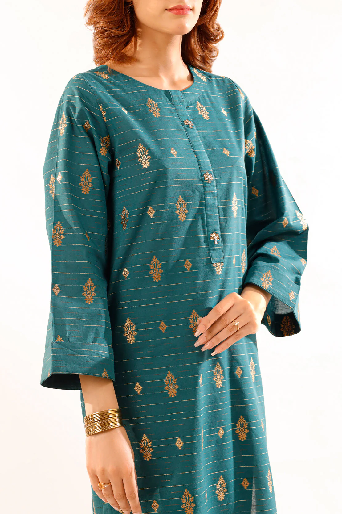Cotton Jacquard Stitched 2 Piece (Shirt/Trouser) - Image 2