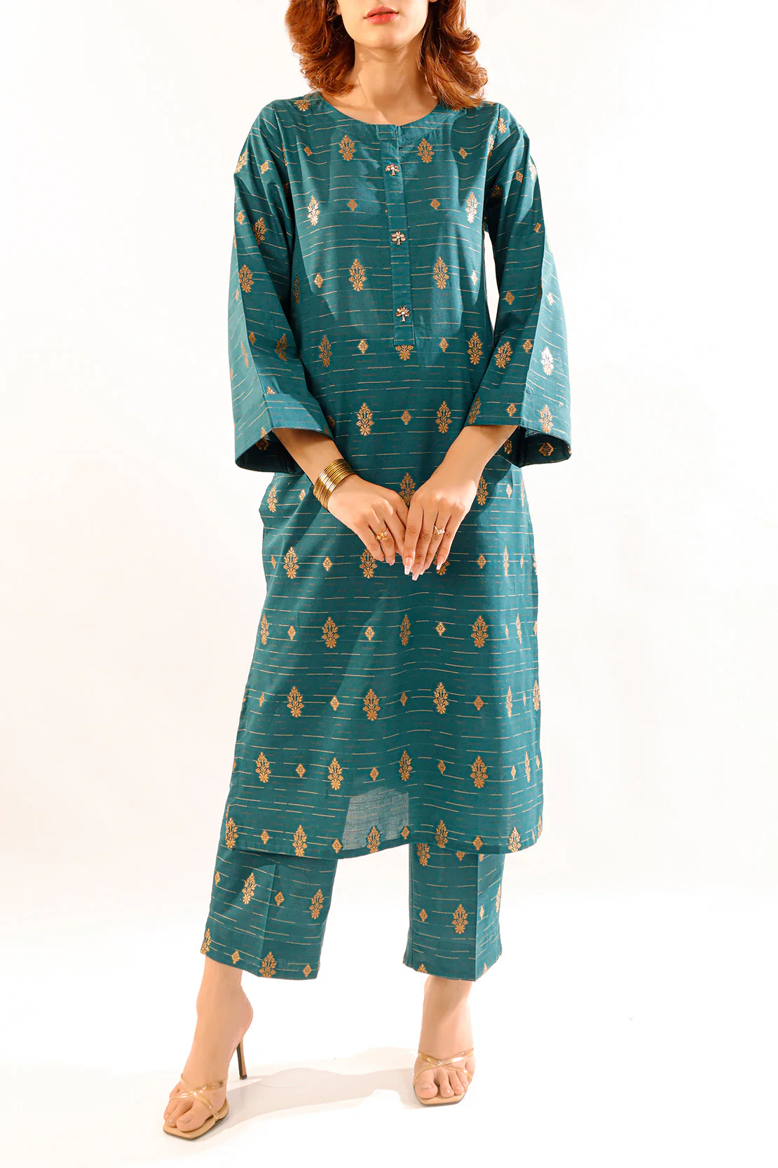 Cotton Jacquard Stitched 2 Piece (Shirt/Trouser) - Image 3