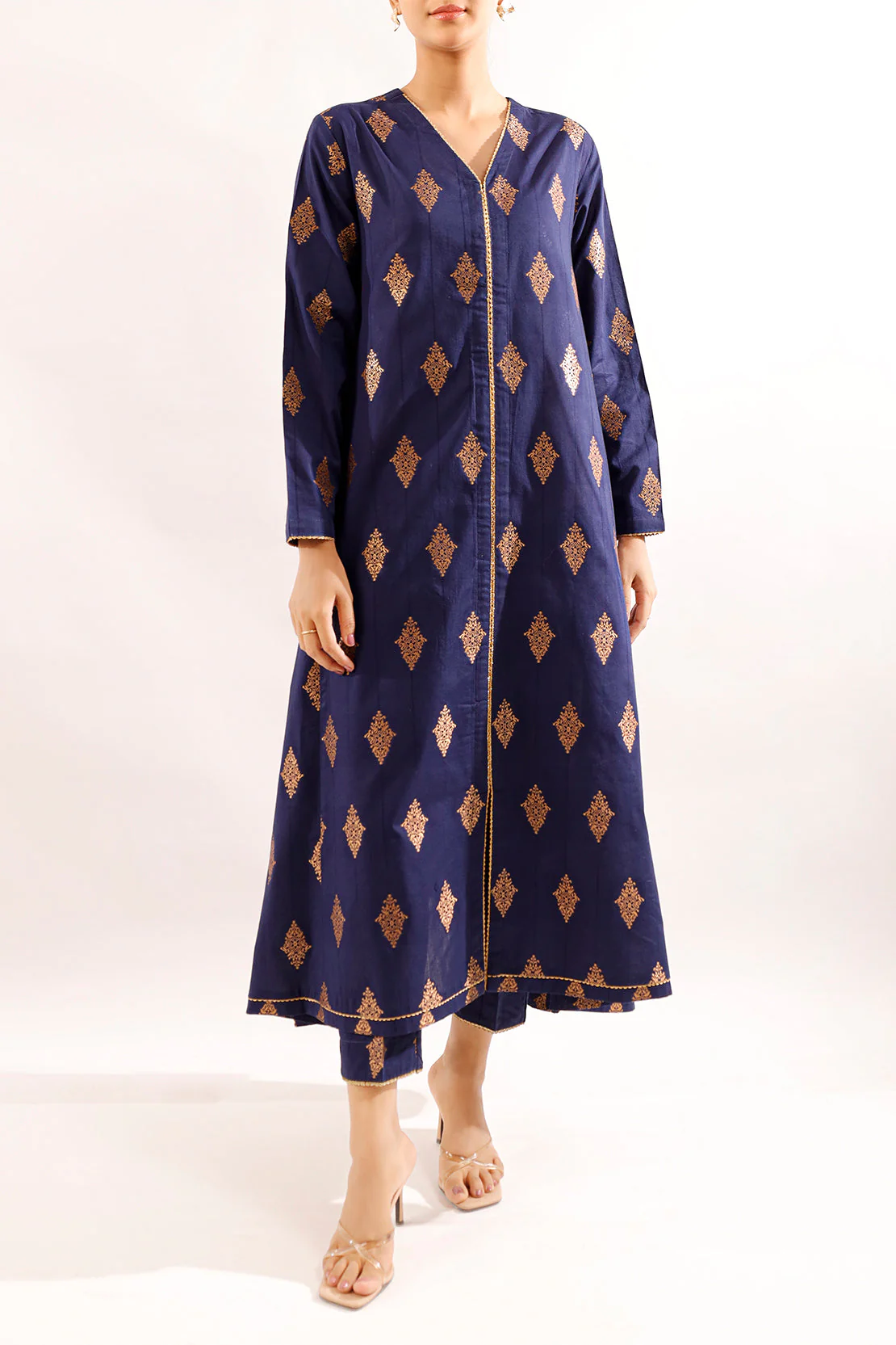 Cotton Jacquard Stitched 2 Piece (Shirt/Trouser)