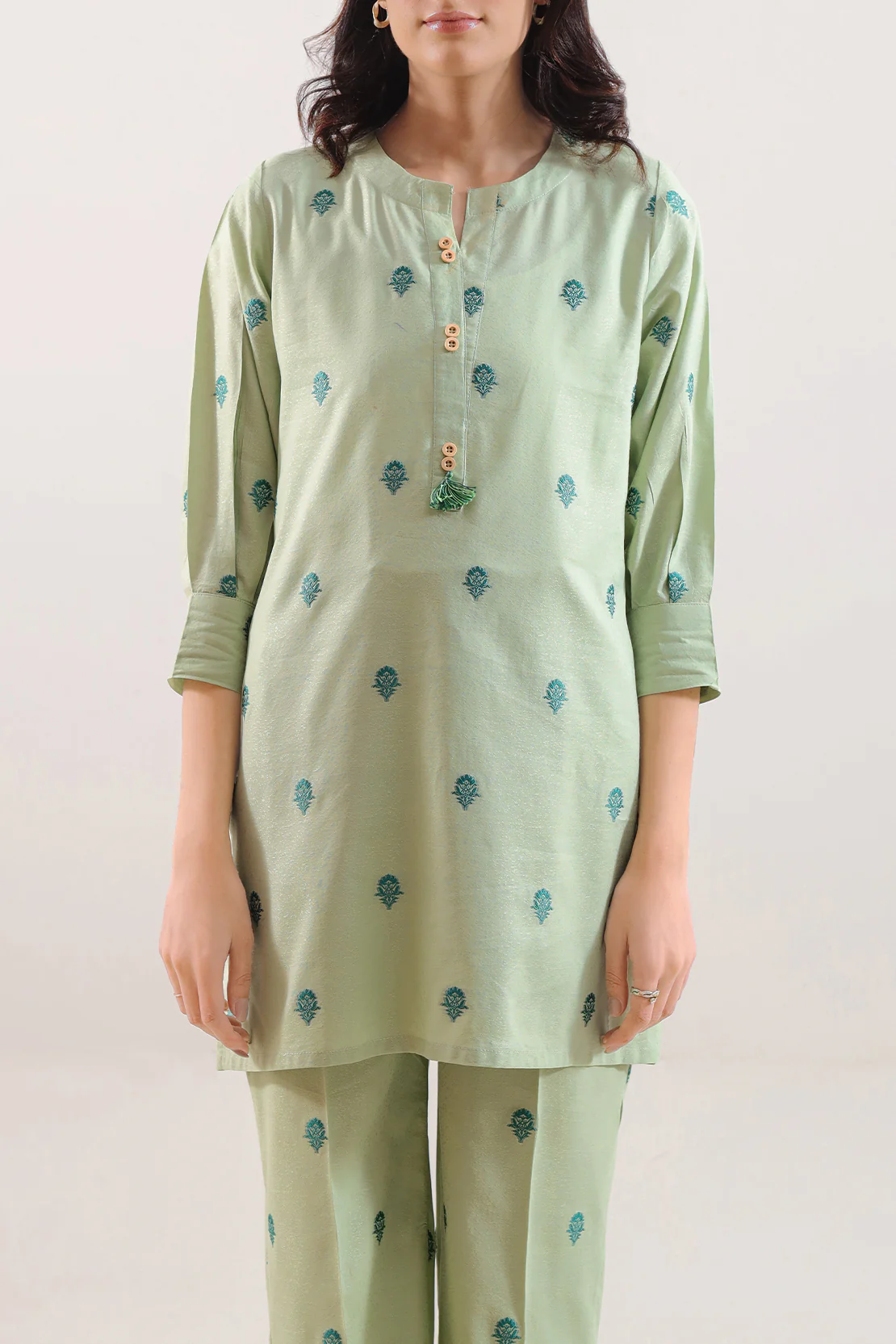 Cotton Jacquard Stitched 2 Piece (Shirt/Trouser) - Image 2