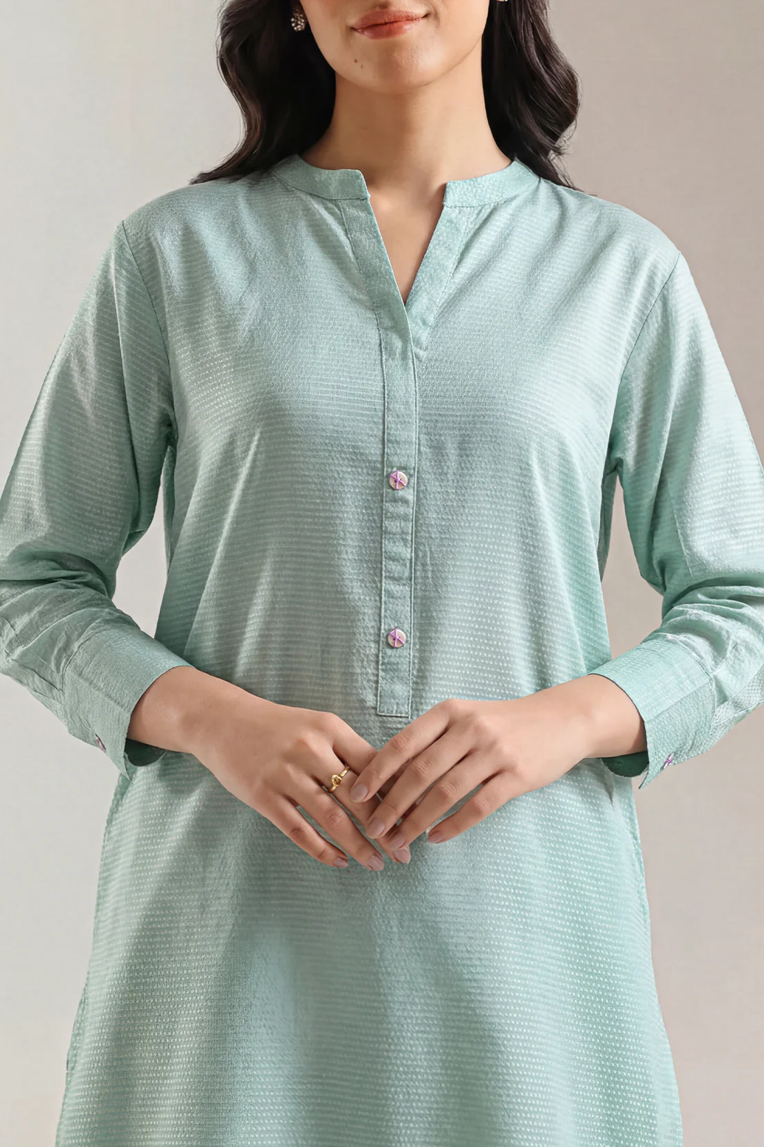 Cotton Jacquard Stitched 2 Piece (Shirt/Trouser) - Image 2