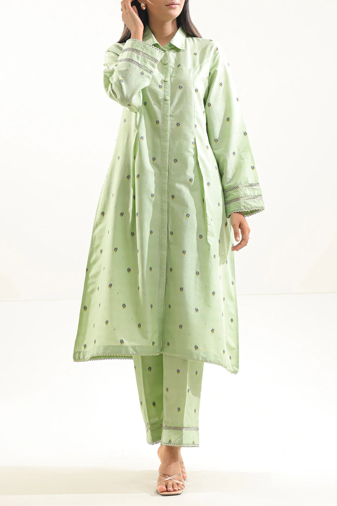 Cotton Jacquard Stitched 2 Piece (Shirt/Trouser) - Image 2