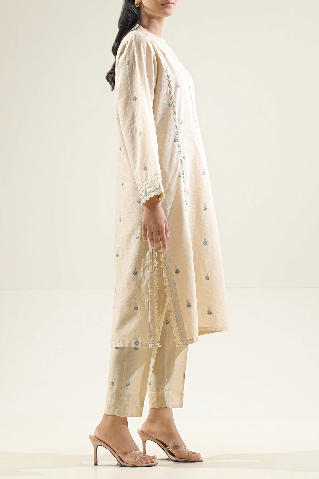 Cotton Jacquard Stitched 2 Piece (Shirt/Trouser) - Image 2