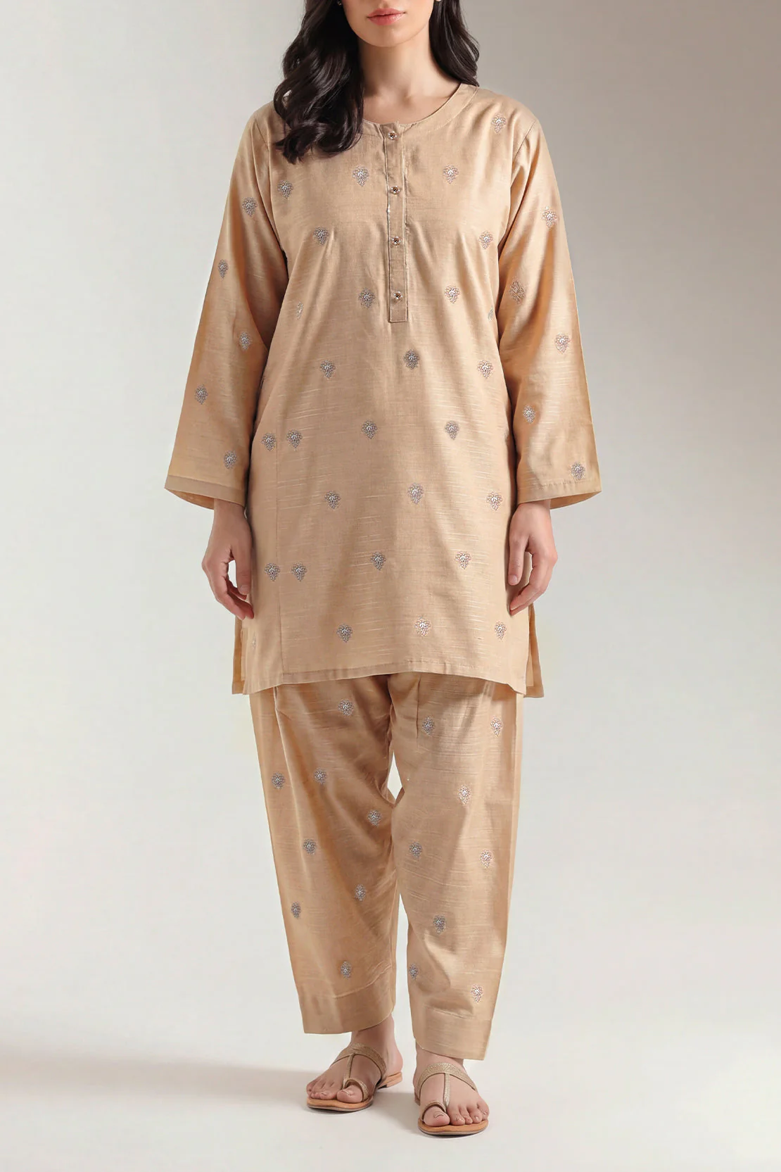 Cotton Jacquard Stitched 2 Piece (Shirt/Trouser)