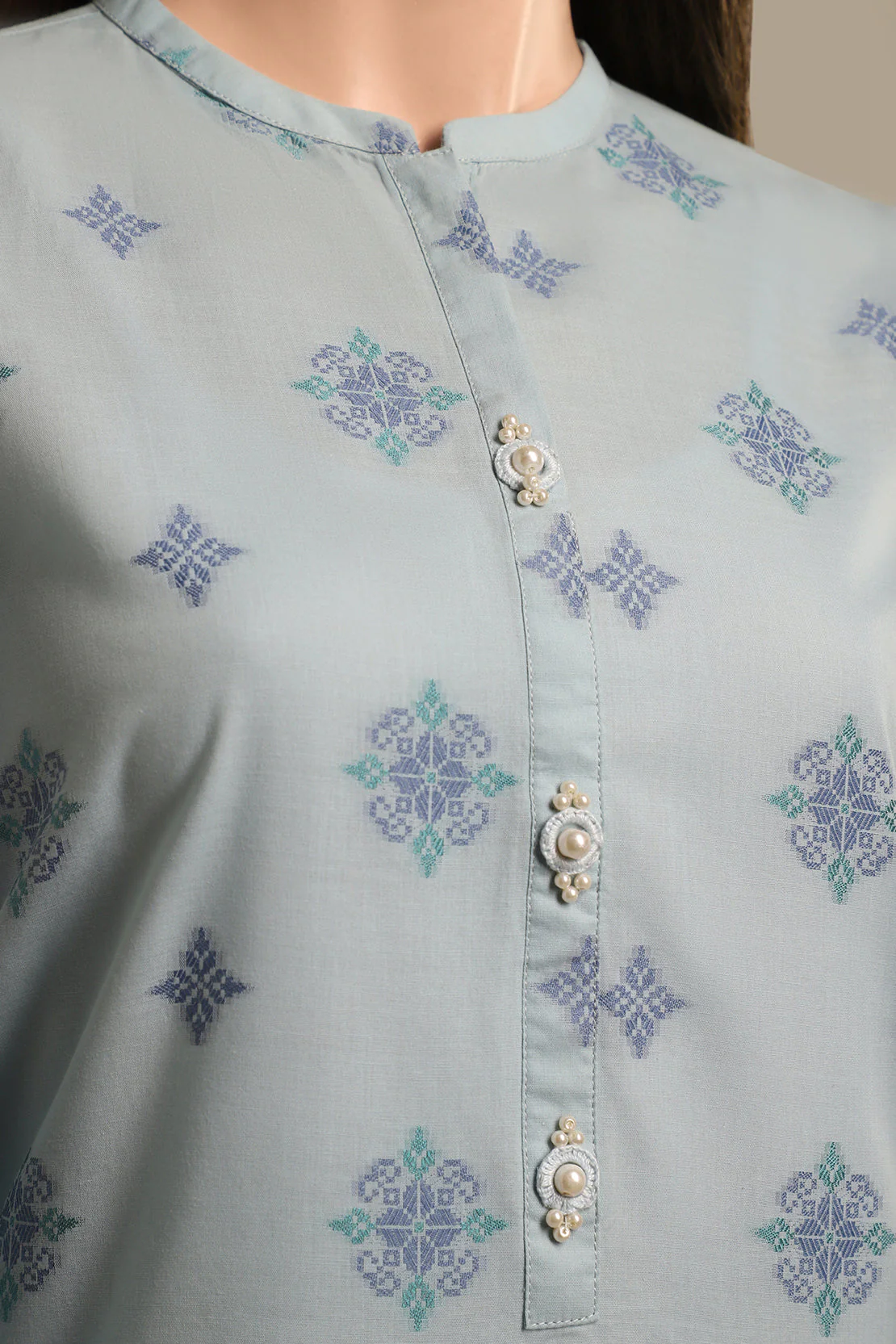 Cotton Jacquard Stitched 2 Piece (Shirt/Trouser) - Image 3
