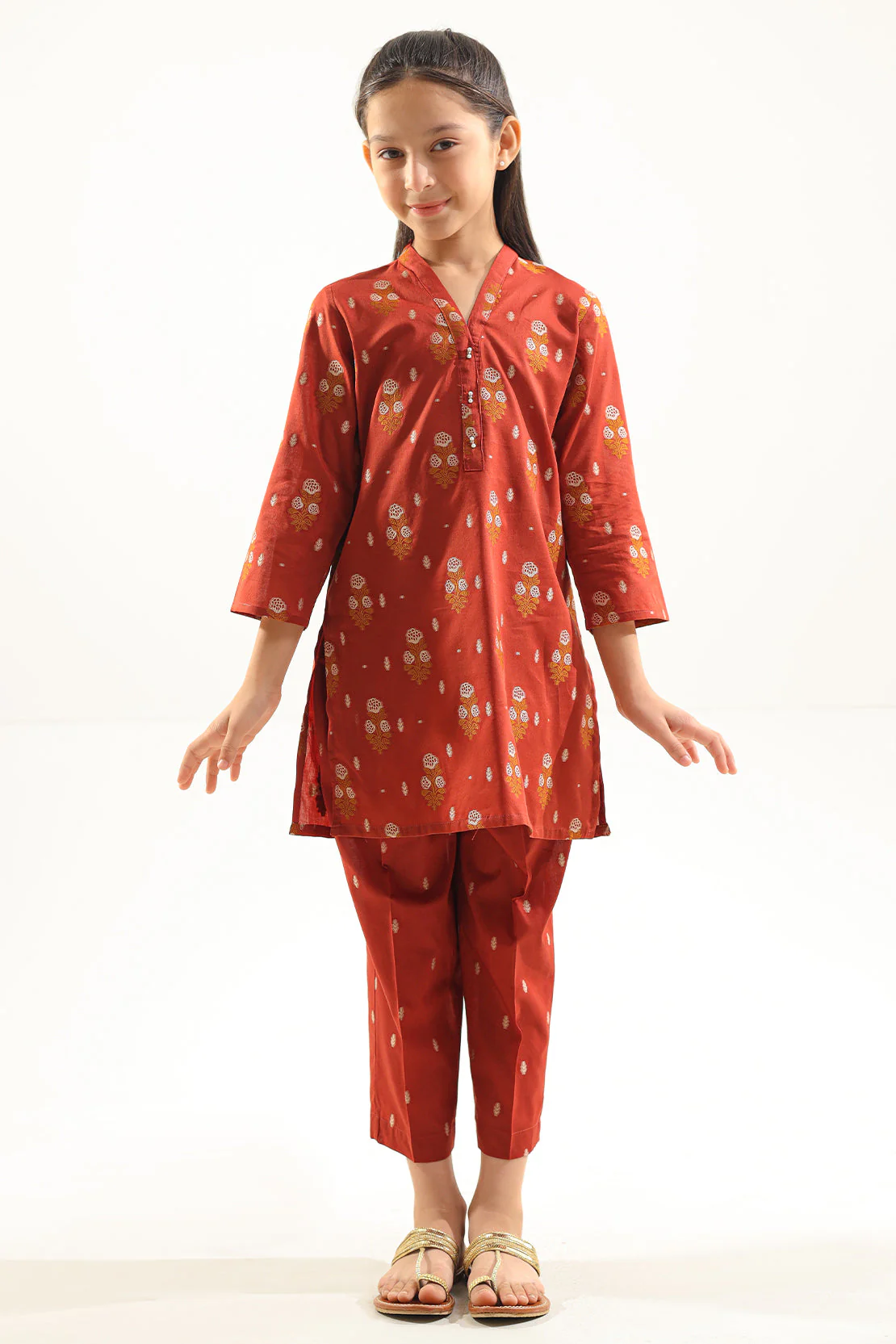 Cotton Jacquard Stitched 2 Piece (Shirt/Trouser) For Kids - Image 2