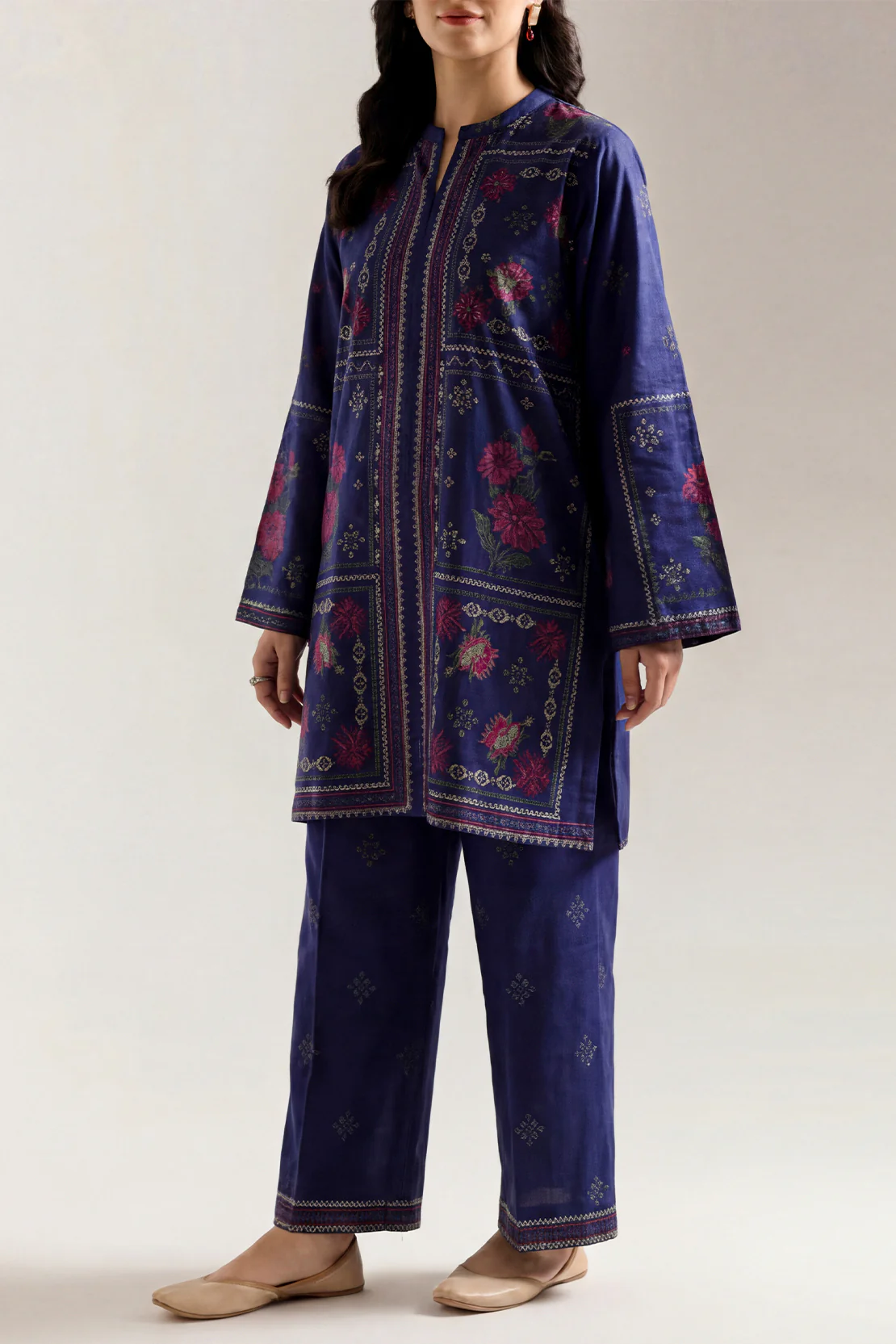 Cotton Jacquard Stitched 2 Piece (Shirt/Trouser)