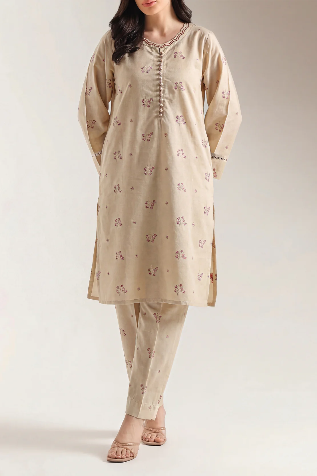 Cotton Jacquard Stitched 2 Piece (Shirt/Trouser)
