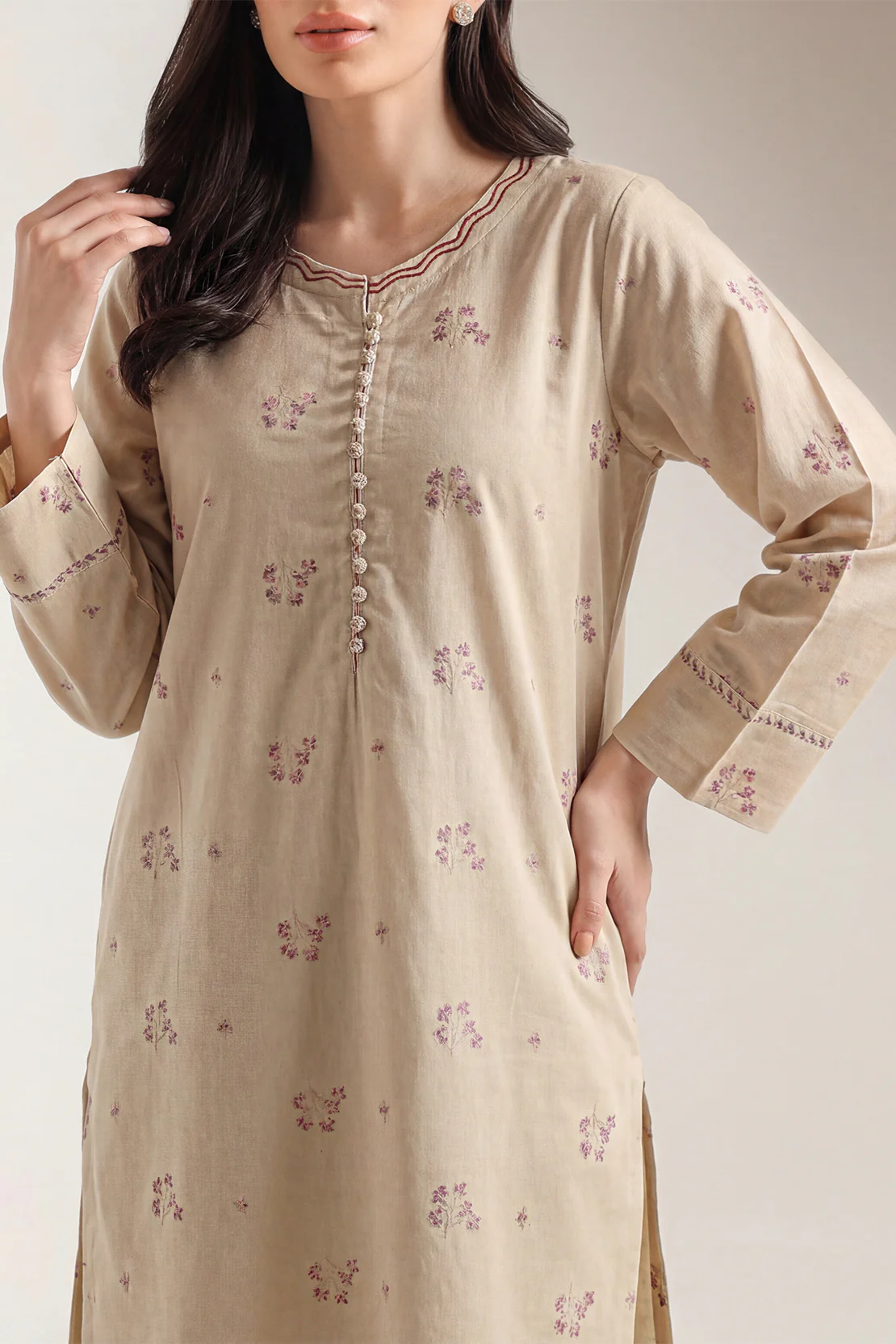 Cotton Jacquard Stitched 2 Piece (Shirt/Trouser) - Image 2