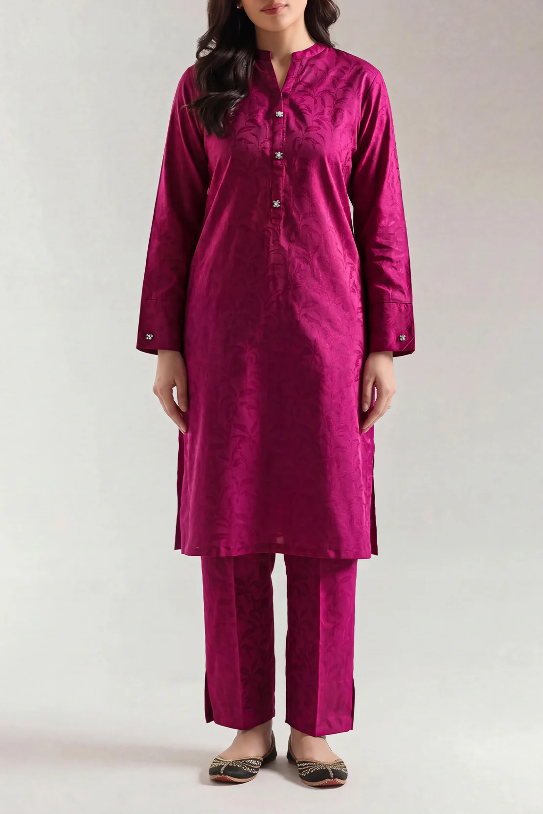 Cotton Jacquard Stitched 2 Piece (Shirt/Trouser) - Image 2