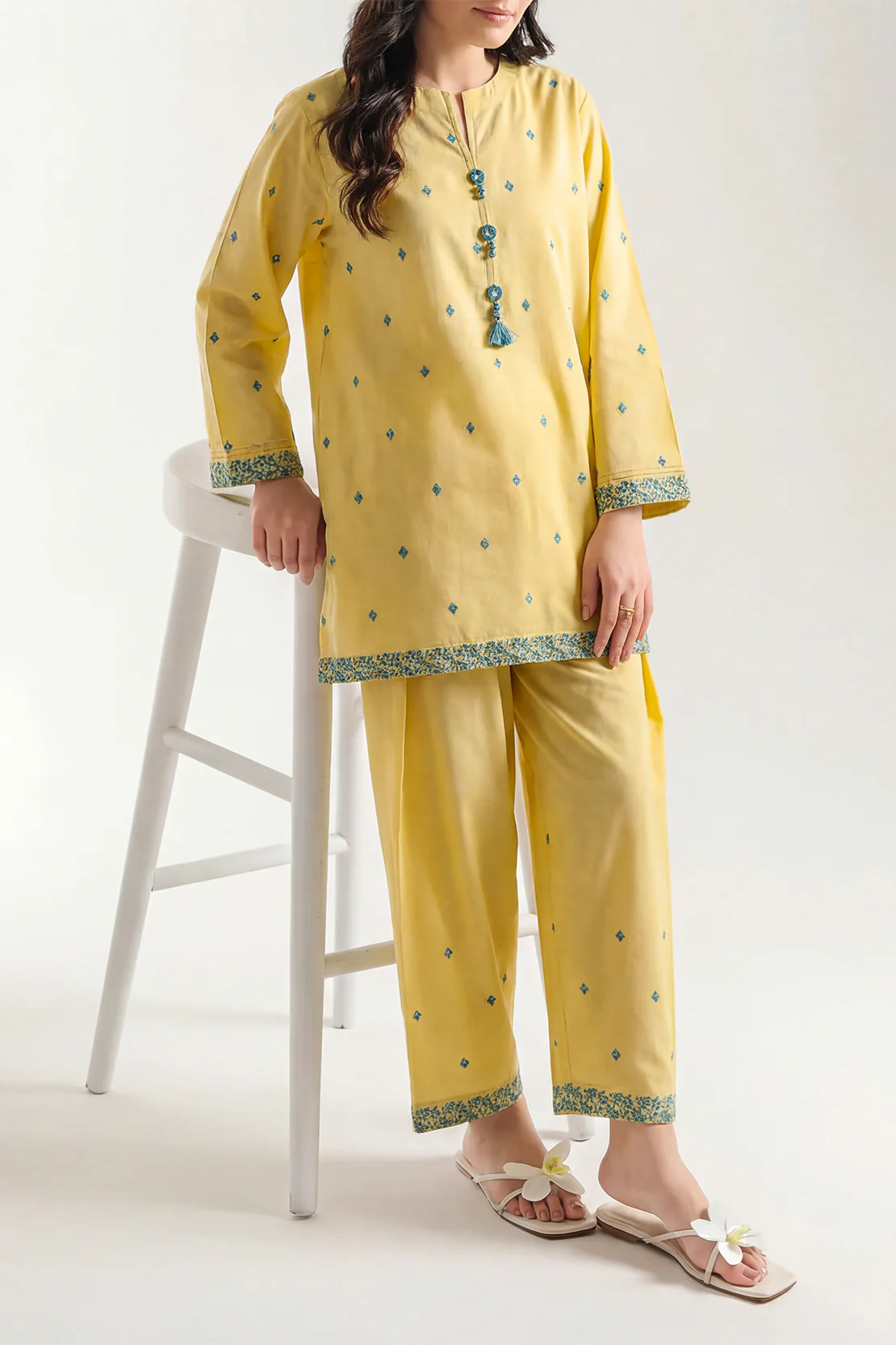 Cotton Jacquard Stitched 2 Piece (Shirt/Trouser)