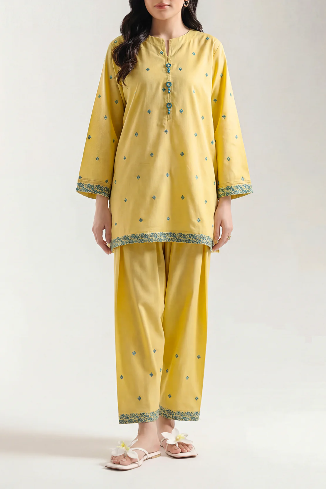 Cotton Jacquard Stitched 2 Piece (Shirt/Trouser) - Image 2