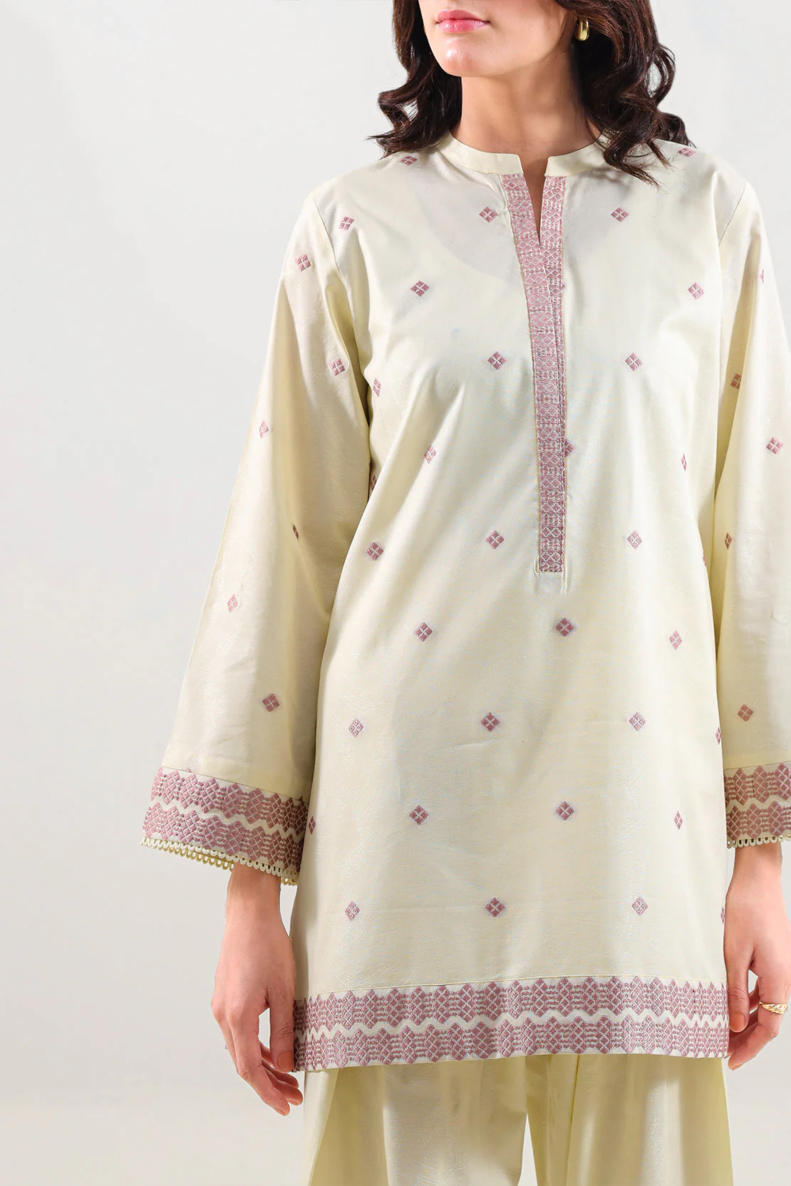 Cotton Jacquard Stitched 2 Piece (Shirt/Trouser) - Image 2