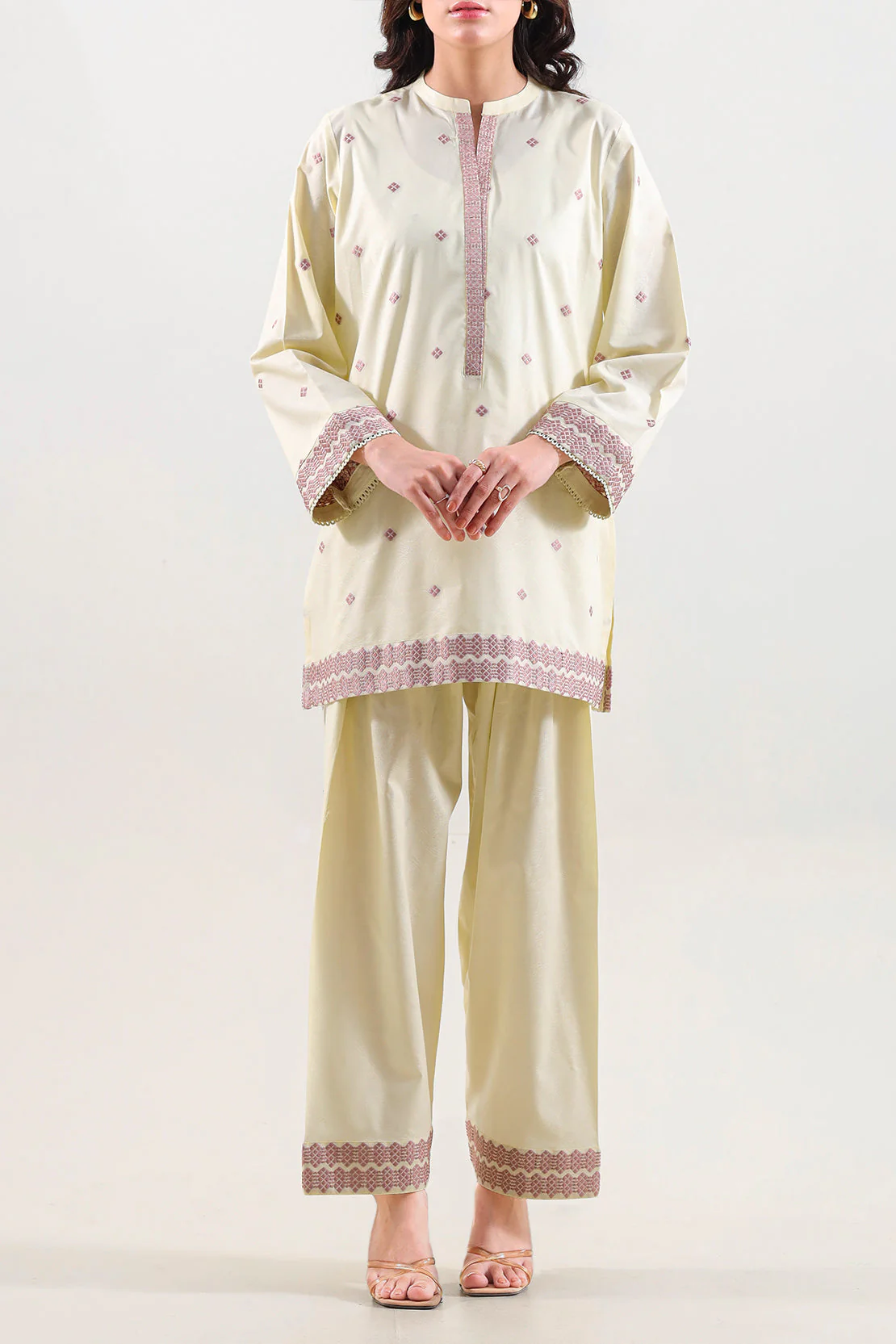 Cotton Jacquard Stitched 2 Piece (Shirt/Trouser) - Image 3