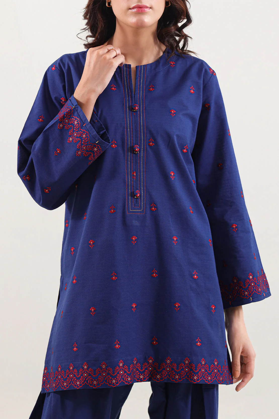 Cotton Jacquard Stitched 2 Piece (Shirt/Trouser) - Image 2