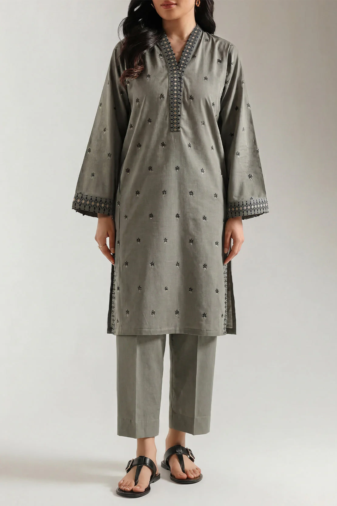 Cotton Jacquard Stitched 2 Piece (Shirt/Trouser) - Image 2