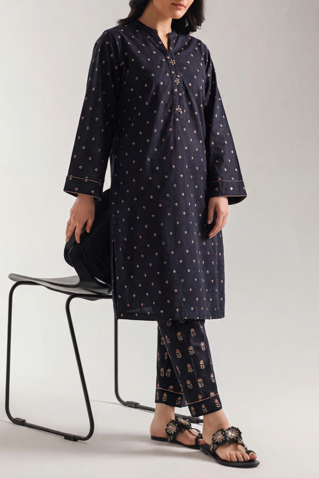 Cotton Jacquard Stitched 2 Piece (Shirt/Trouser)